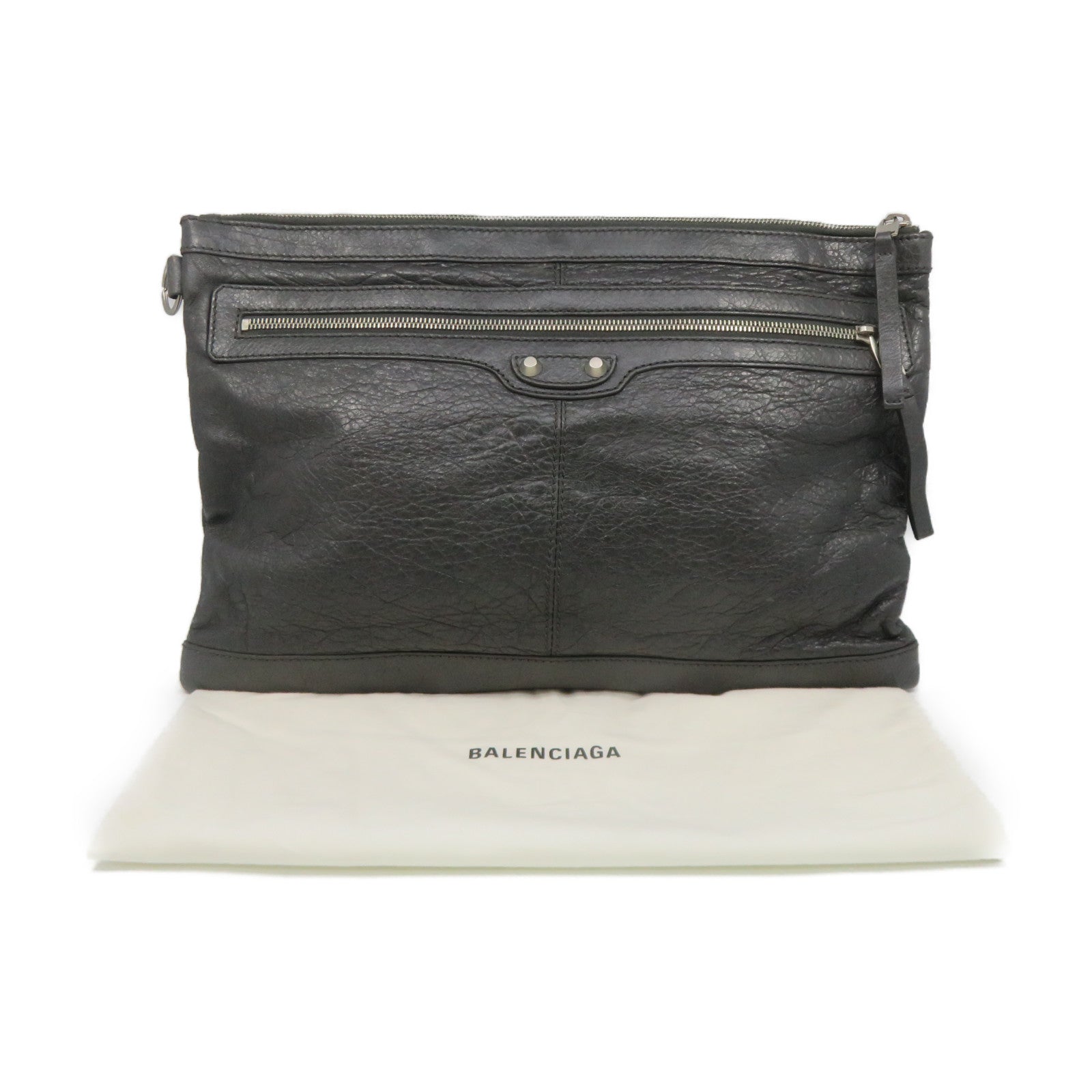 BALENCIAGA 【激減優惠】羊皮皮革Clutch Bag手拿包灰色
