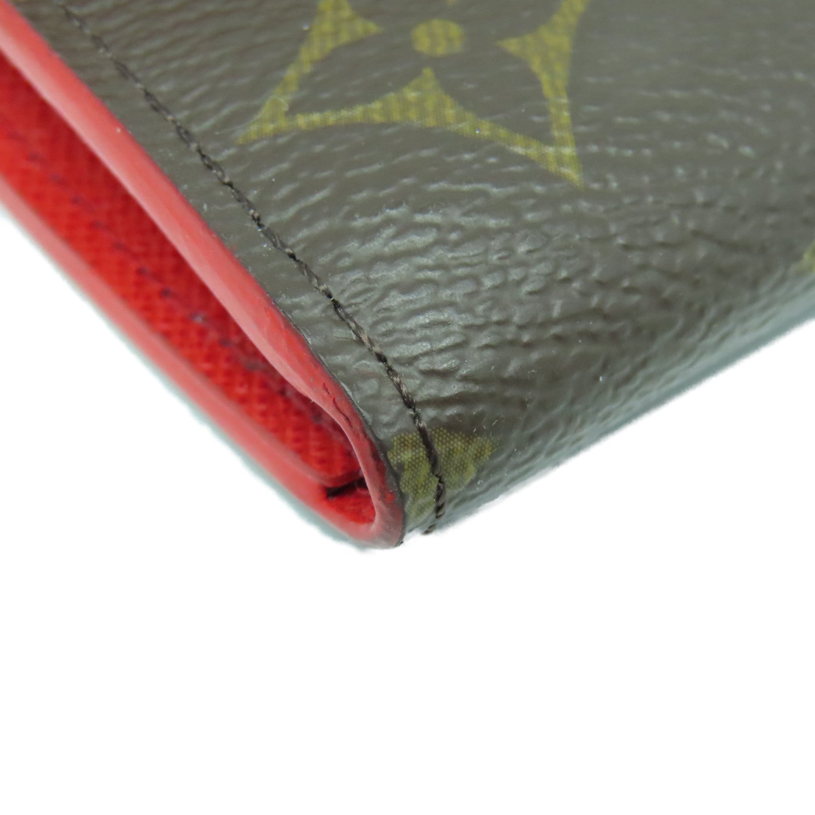 LOUIS VUITTON Monogaram Portefeuille Emilie金扣長錢包啡色/紅色
