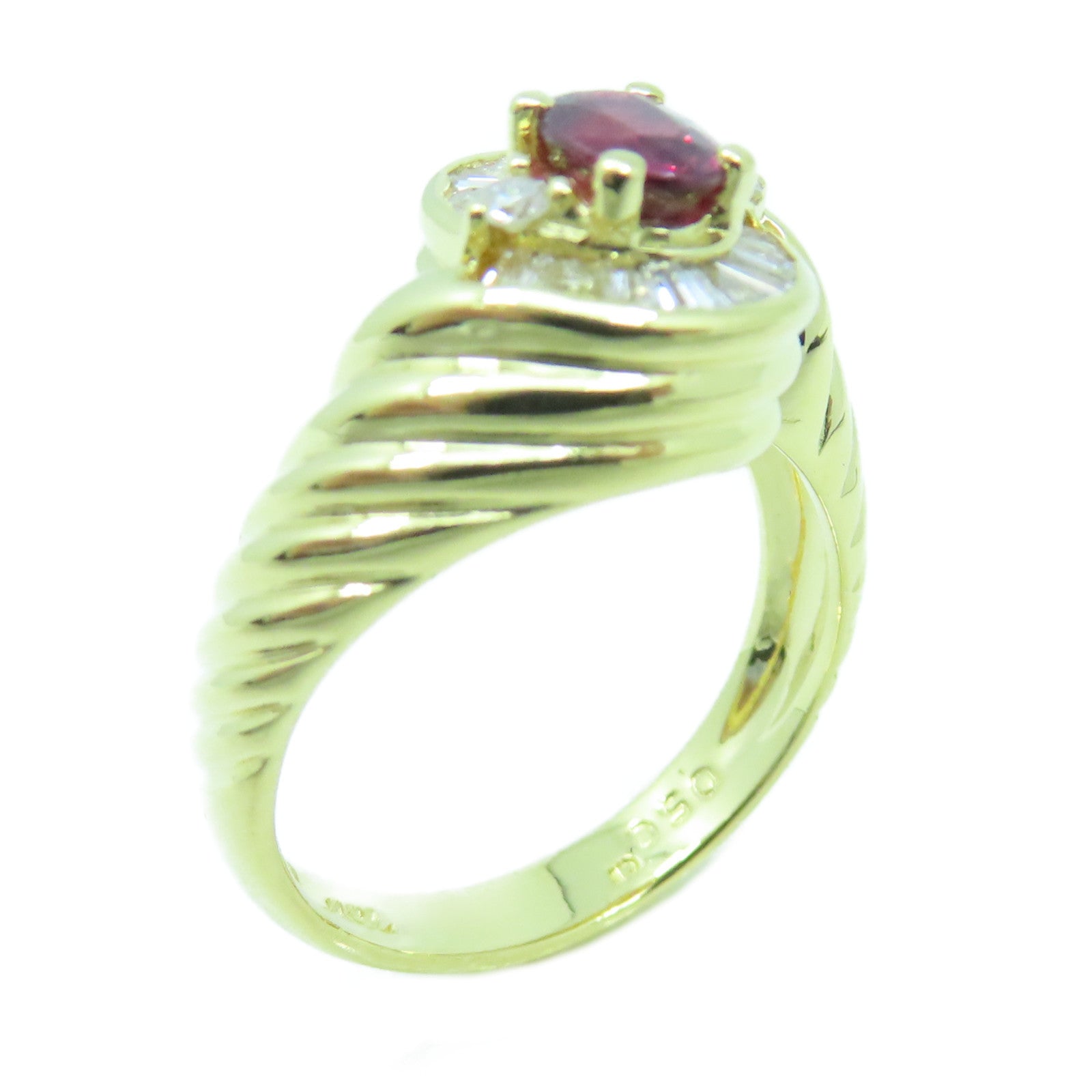 JEWELRY 18K Gold Ruby 5.8g 0.5ct Ruby Ring US#6.5