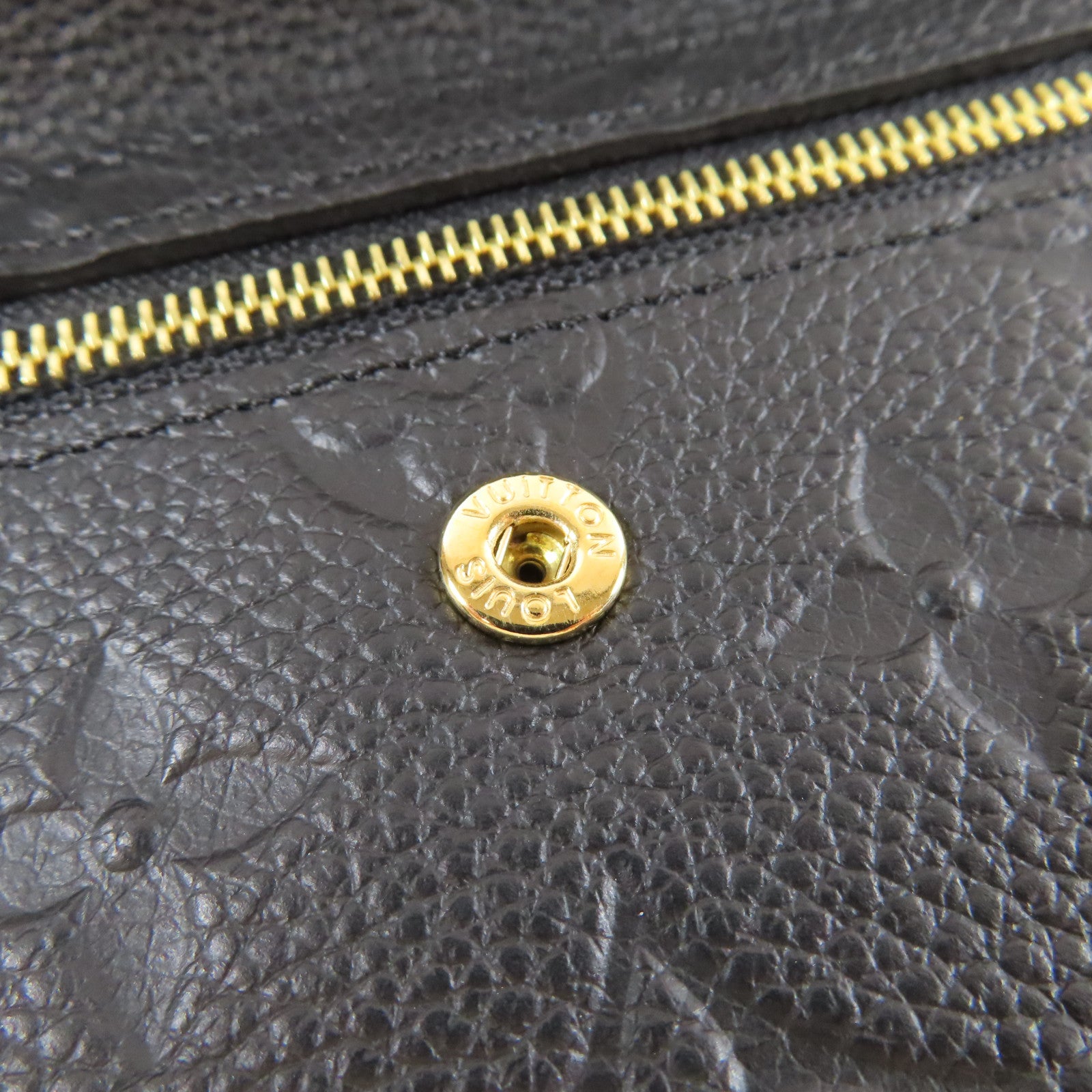 LOUIS VUITTON Monogram Empreinte Pont-Neuf Wallet金扣長錢包黑色