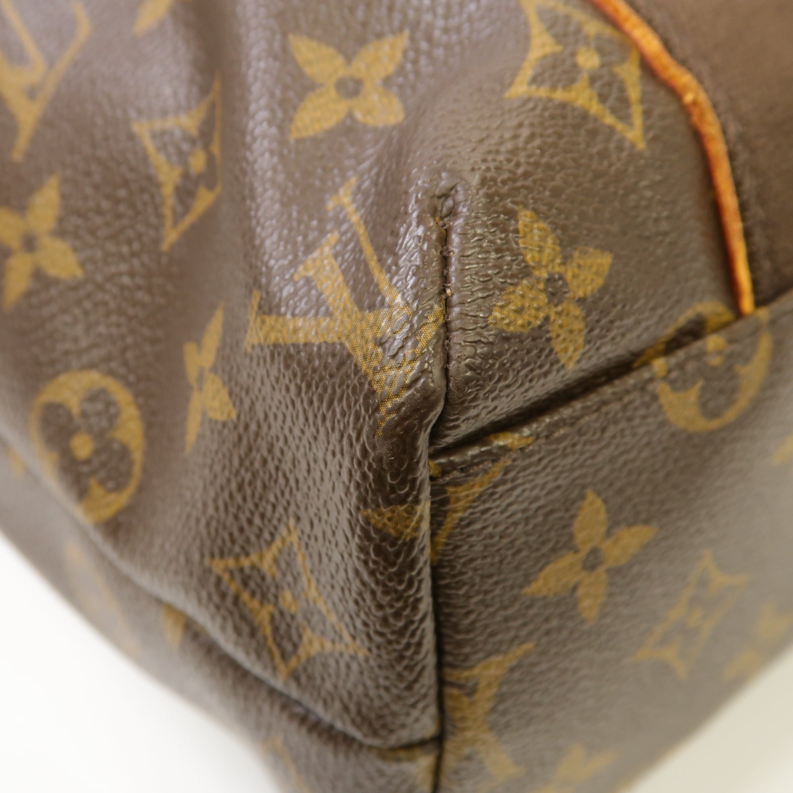 LOUIS VUITTON Monogram Beaubourg金扣手挽袋棕色