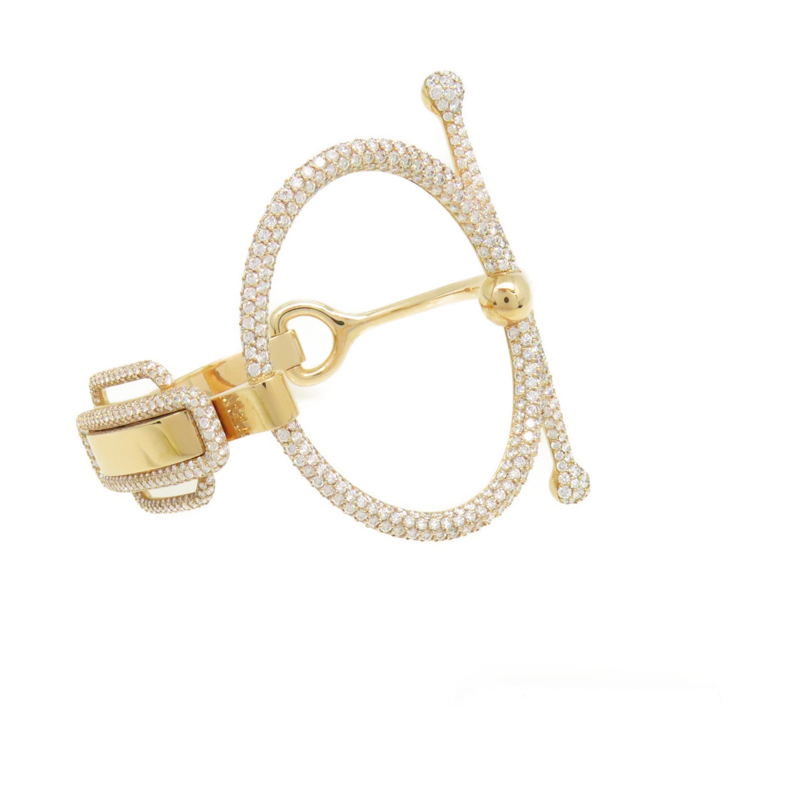 HERMES 18K玫瑰金Diamond Bangle 7.34ct鑽石手鐲