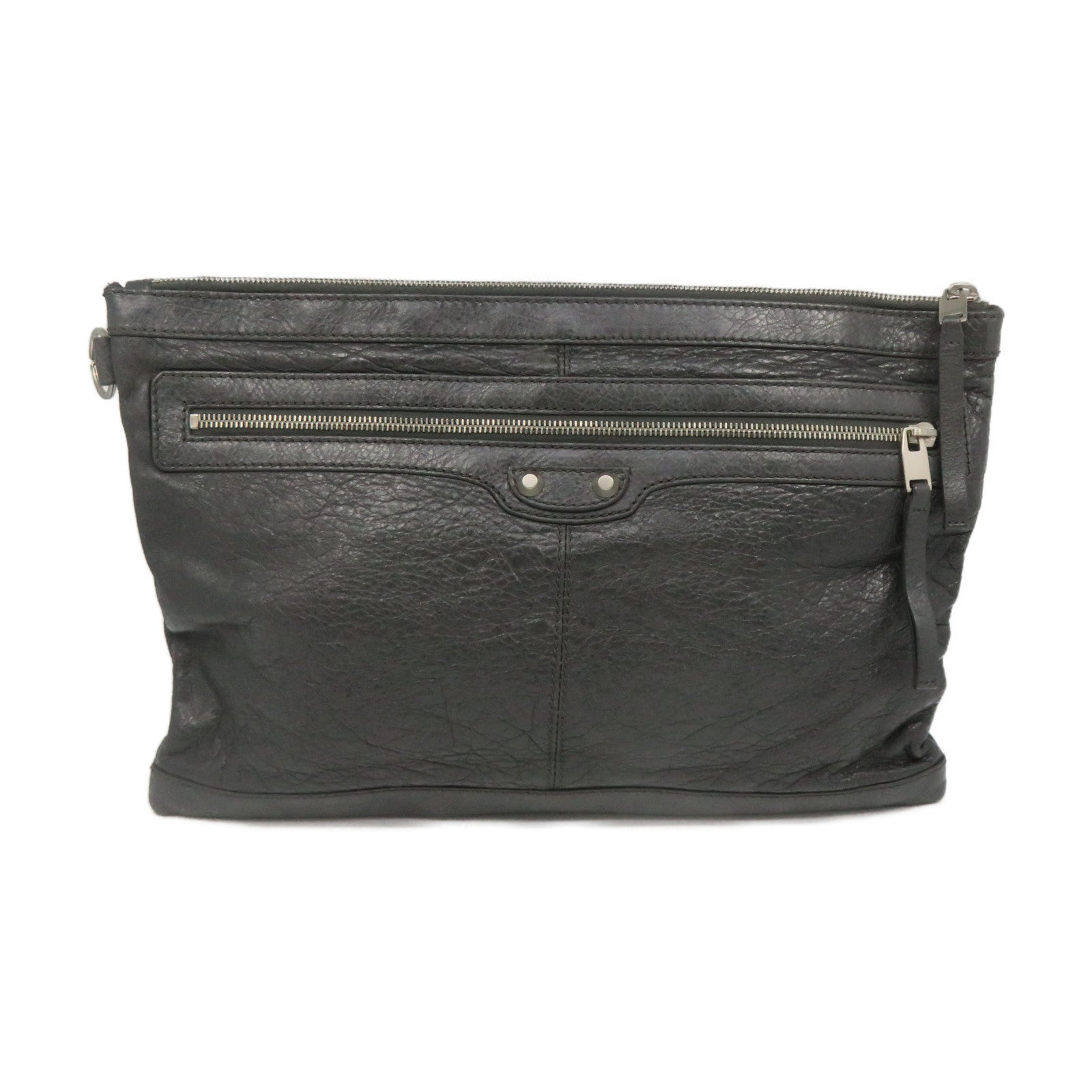 BALENCIAGA 【激減優惠】羊皮皮革Clutch Bag手拿包灰色