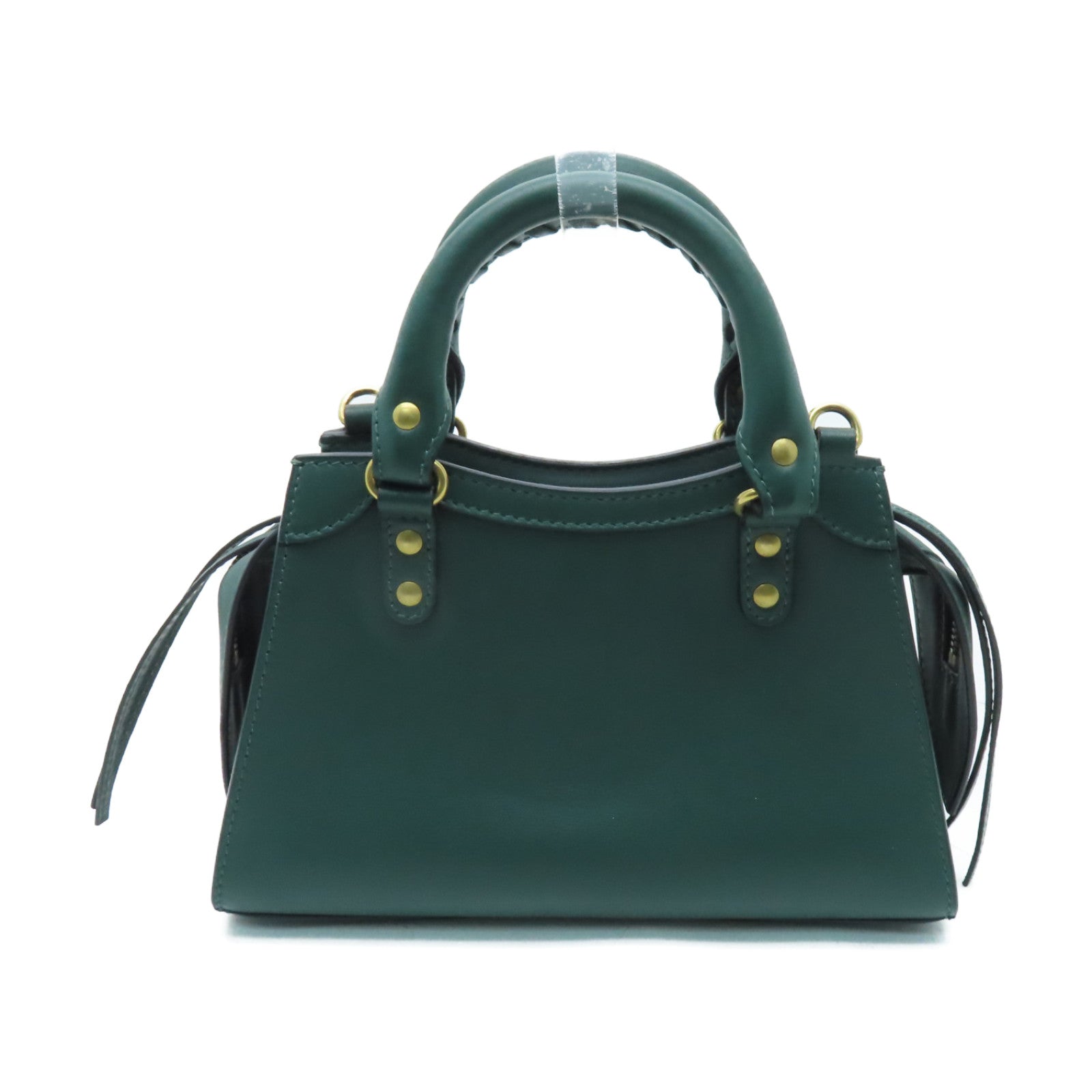 BALENCIAGA 牛皮皮革Neo Classic金扣手挽肩背兩用袋綠色