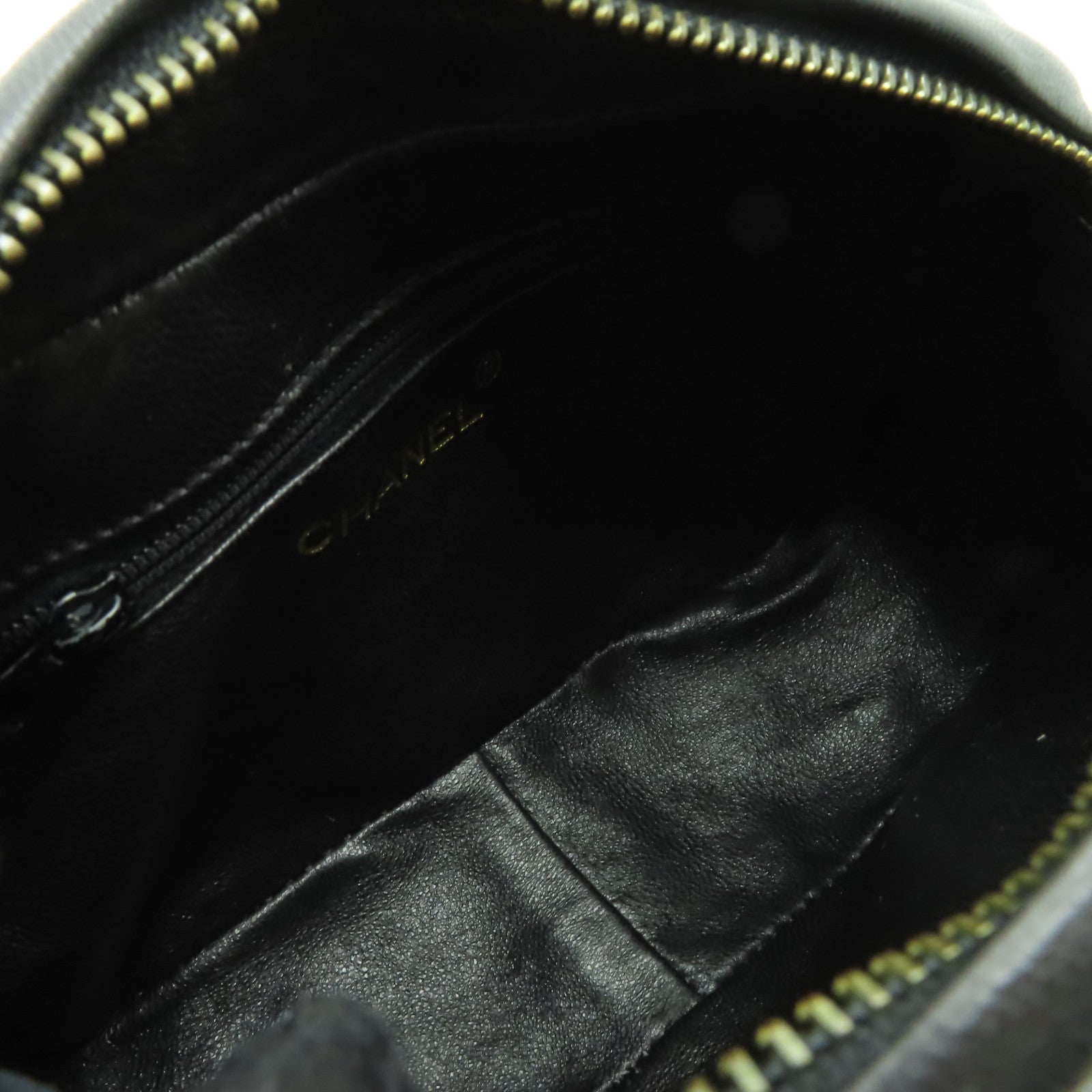 CHANEL 菱格羊皮皮革Chain Shoulder Bag金扣鏈帶肩背袋黑色