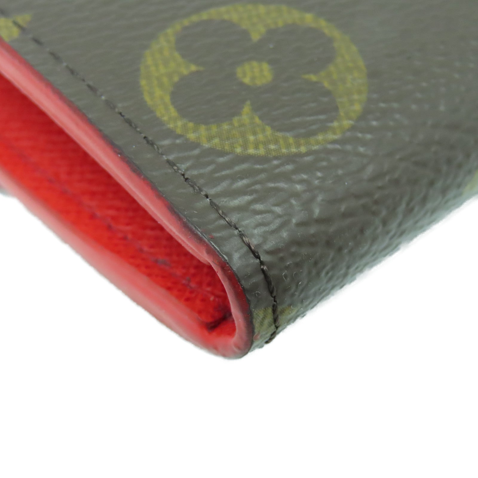LOUIS VUITTON Monogaram Portefeuille Emilie金扣長錢包啡色/紅色