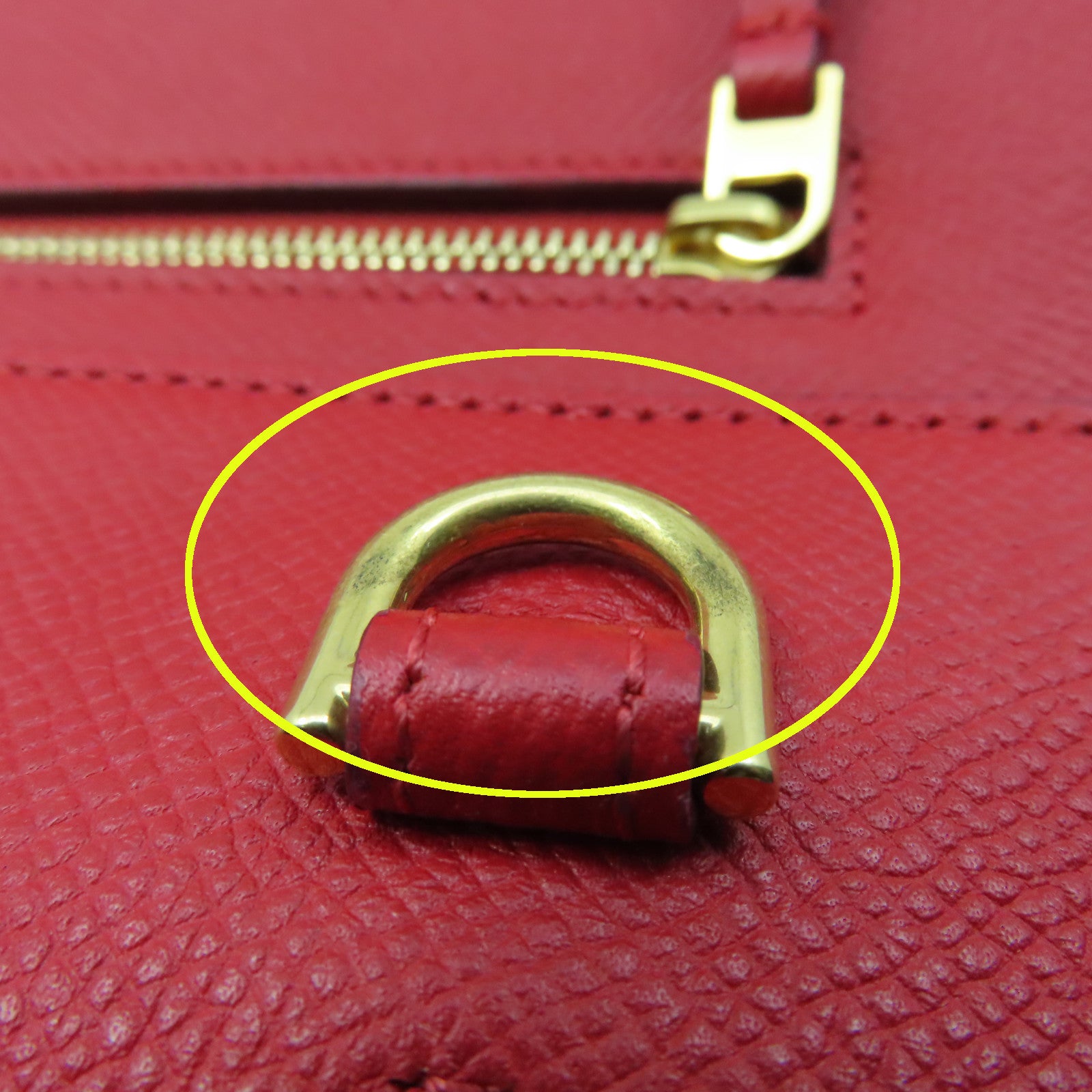 CELINE 牛皮皮革2way Shoulder Bag金扣手挽肩背兩用袋紅色