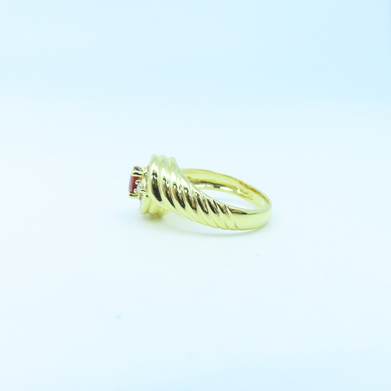 JEWELRY 18K Gold Ruby 5.8g 0.5ct Ruby Ring US#6.5