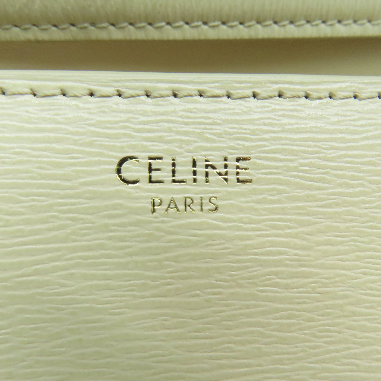 CELINE 牛皮皮革Classic Bag金扣肩背袋米色