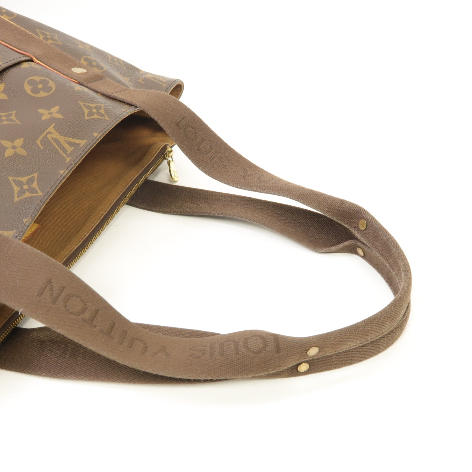 LOUIS VUITTON Monogram Beaubourg金扣手挽袋棕色