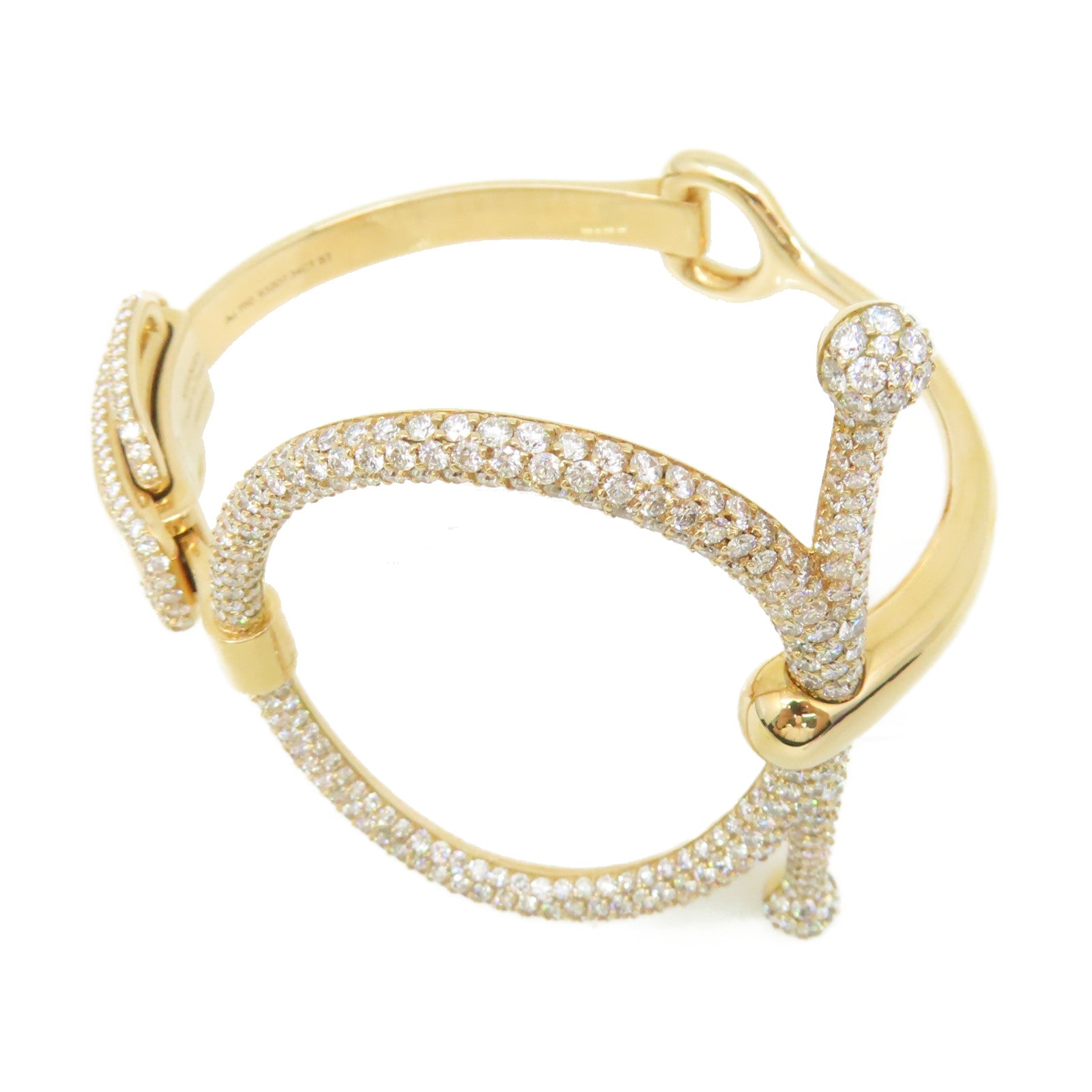HERMES 18K玫瑰金Diamond Bangle 7.34ct鑽石手鐲