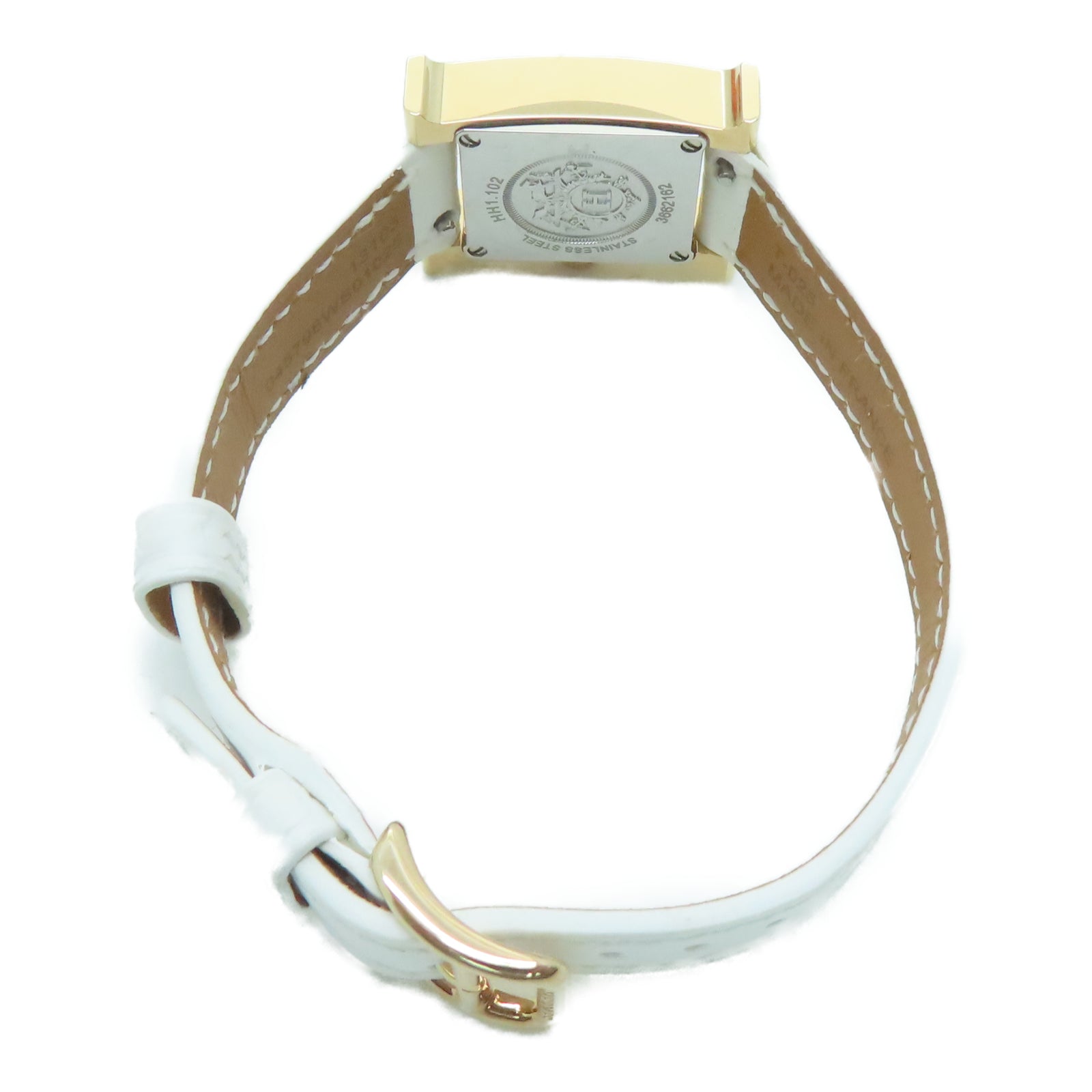 HERMES H watch不锈钢手表石英机芯白色