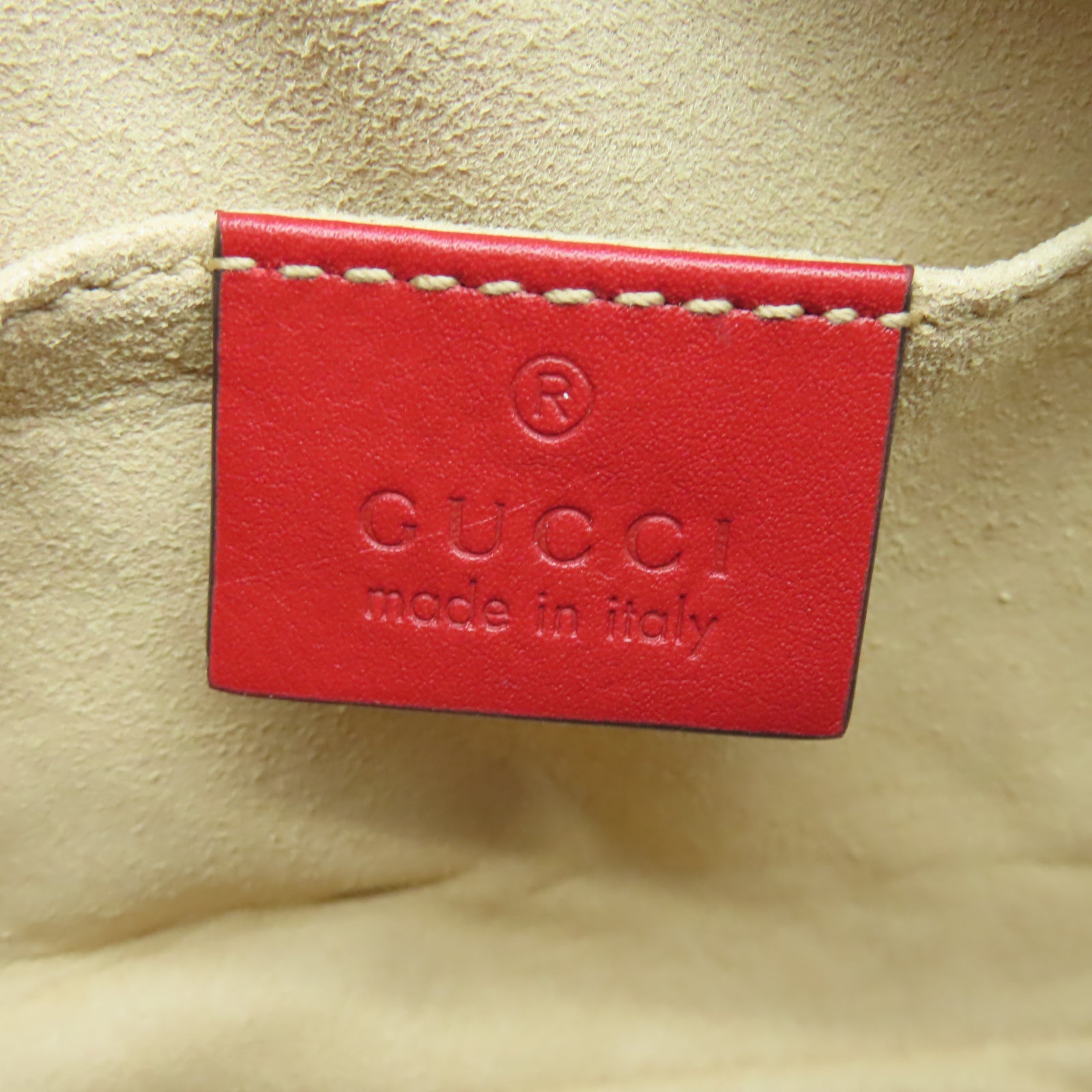 GUCCI 【激減優惠】斜紋牛皮皮革GG Marmont Waist Bag金扣腰包紅色