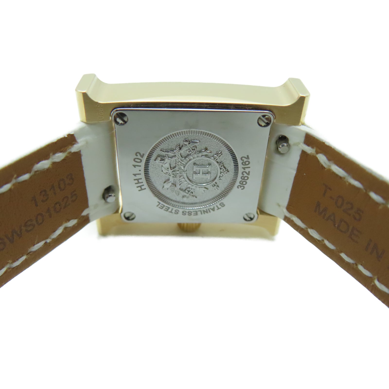 HERMES H watch不锈钢手表石英机芯白色