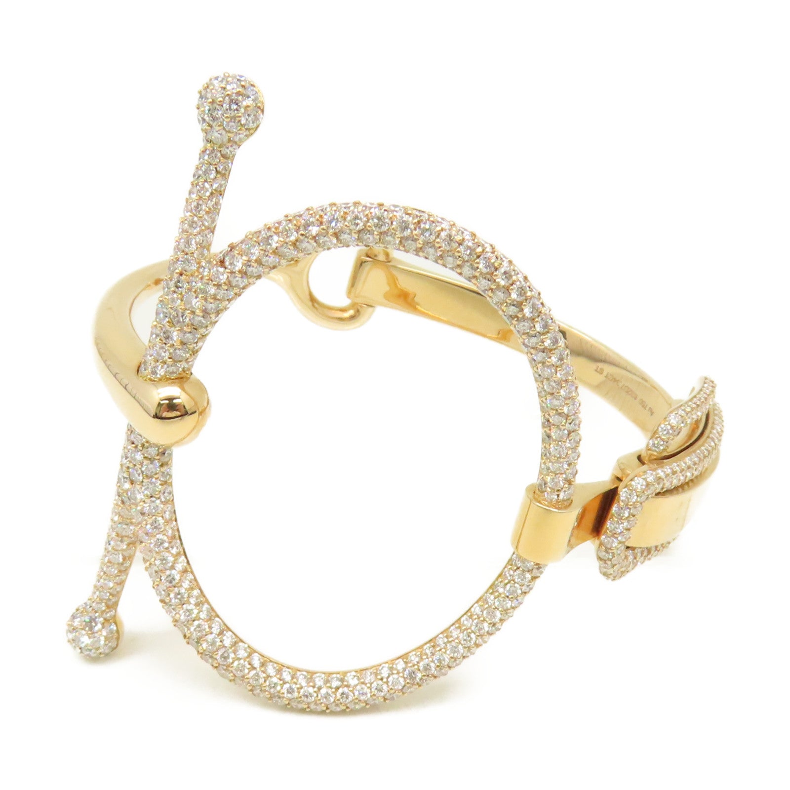 HERMES 18K玫瑰金Diamond Bangle 7.34ct鑽石手鐲
