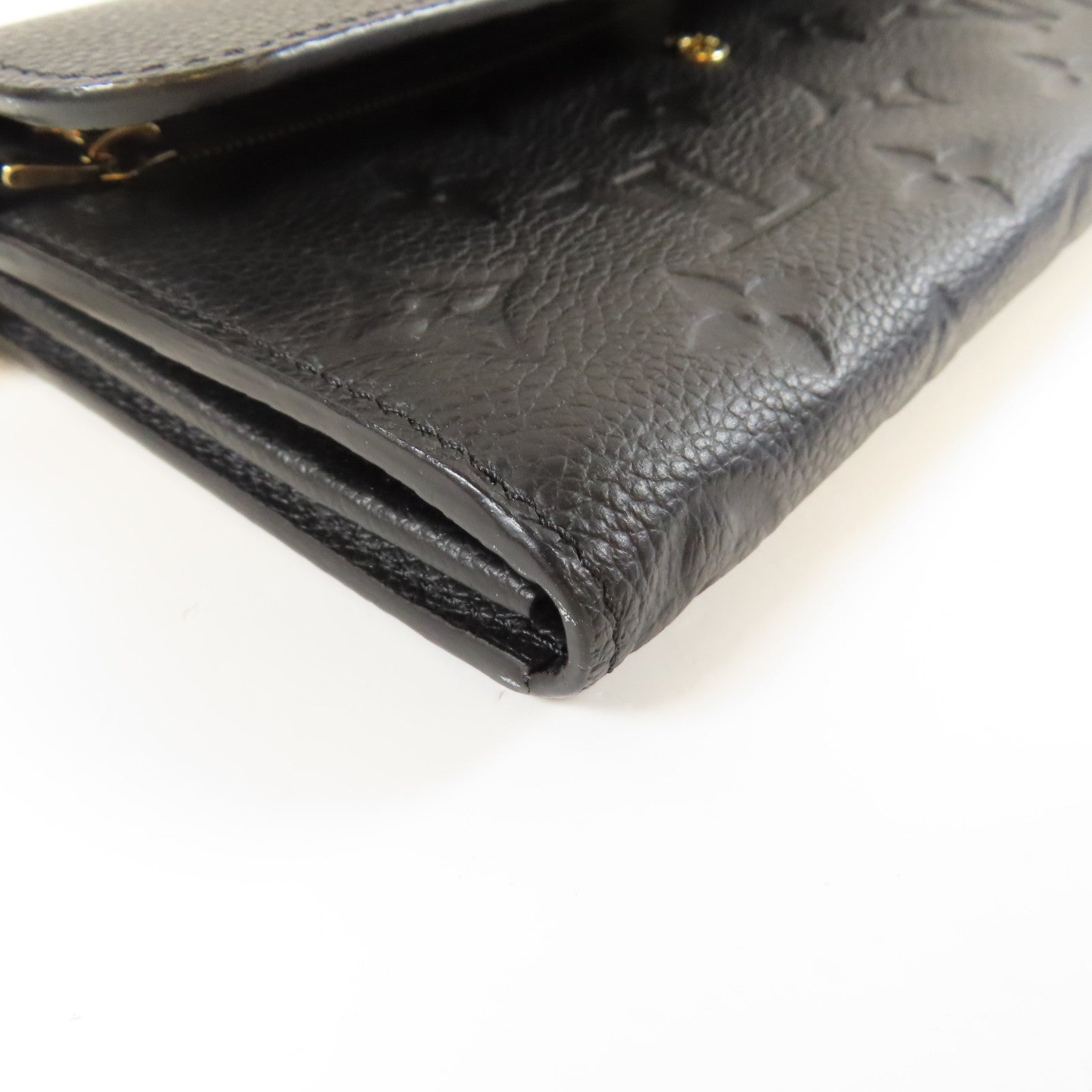 LOUIS VUITTON Monogram Empreinte Pont-Neuf Wallet金扣長錢包黑色