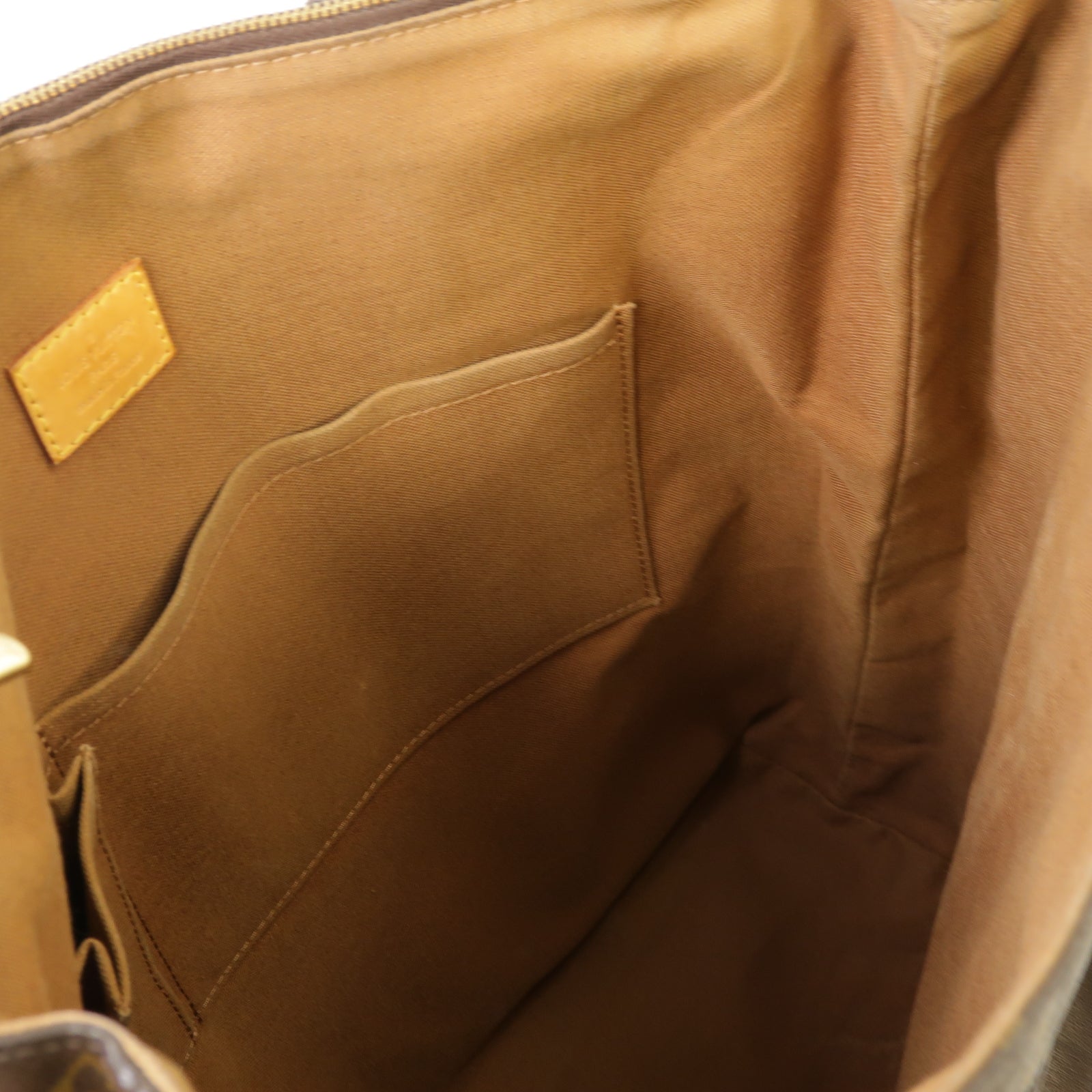 LOUIS VUITTON Monogram Beaubourg金扣手挽袋棕色