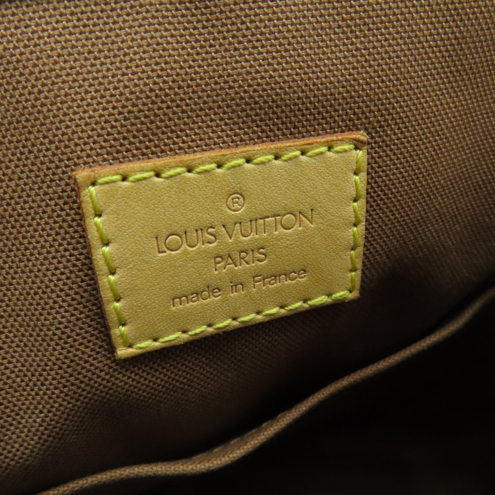 LOUIS VUITTON Monogram Batignolles Gold Buckle Handle Bag Brown