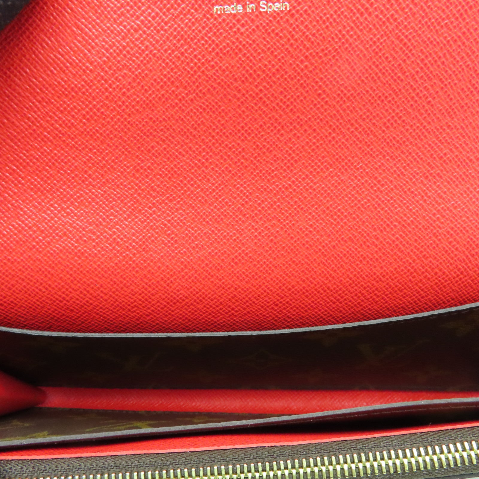 LOUIS VUITTON Monogaram Portefeuille Emilie金扣長錢包啡色/紅色