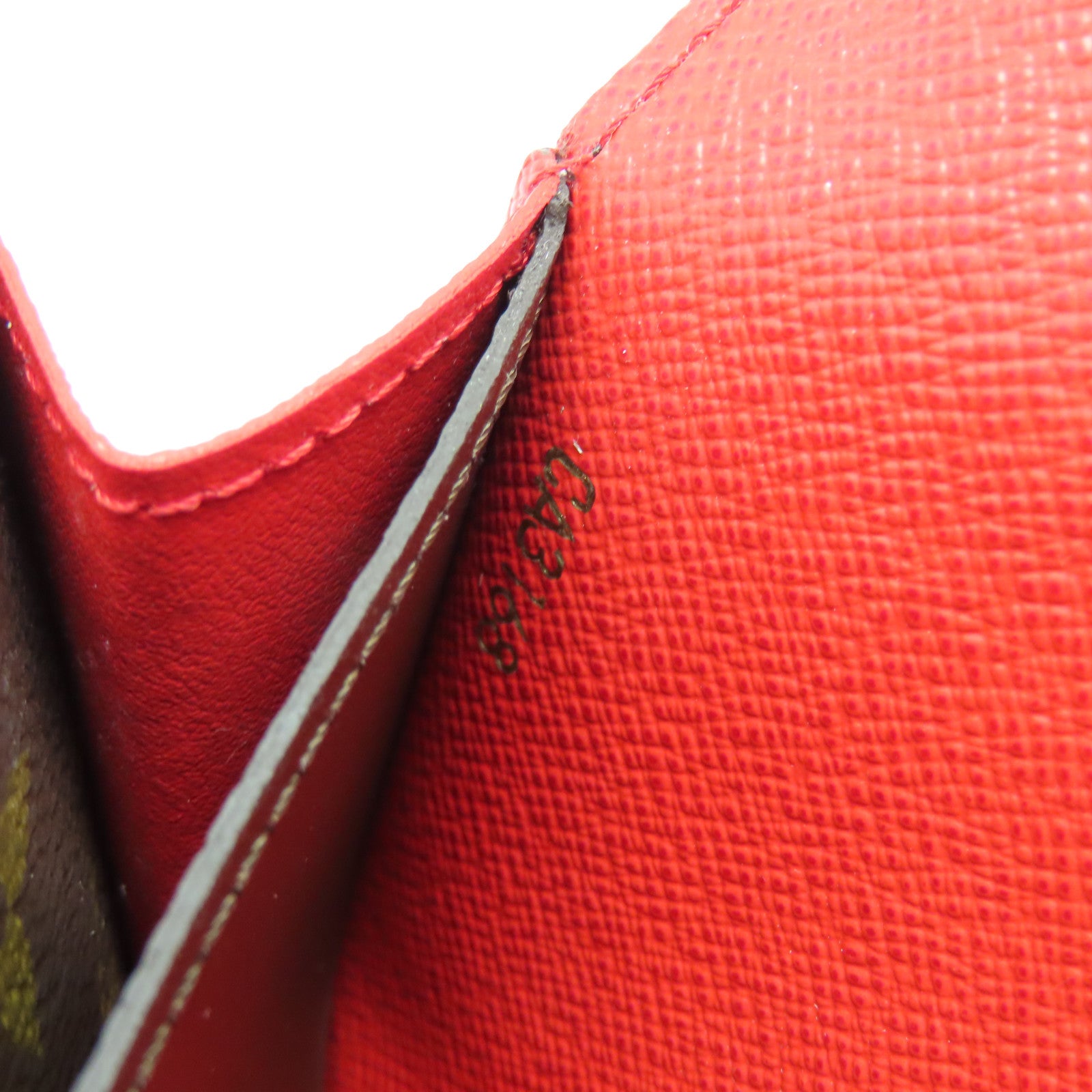LOUIS VUITTON Monogaram Portefeuille Emilie金扣長錢包啡色/紅色
