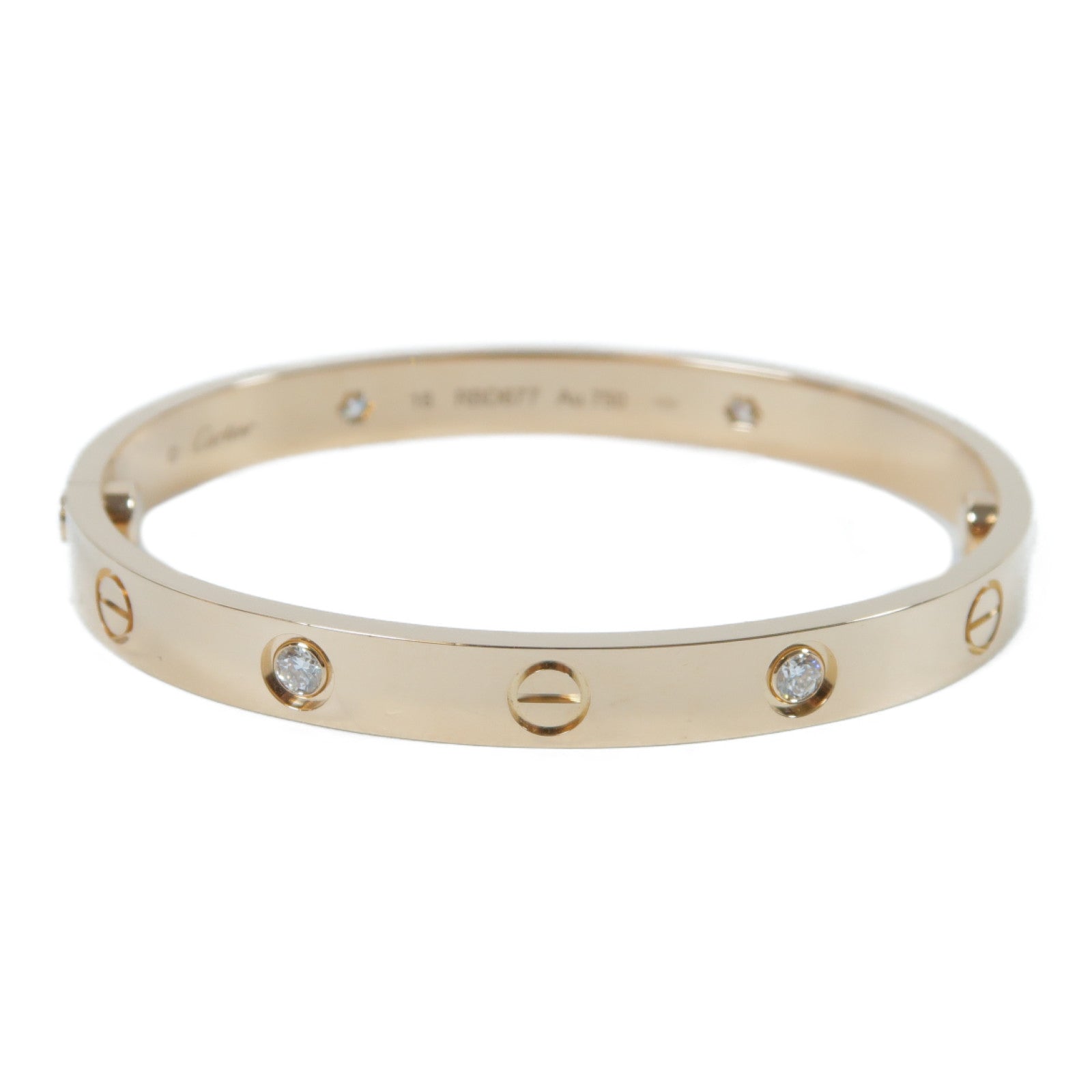 CARTIER 18K玫瑰金Love Bracelet 4P Diamonds 0.42ct鑽石手鐲Cartier#16