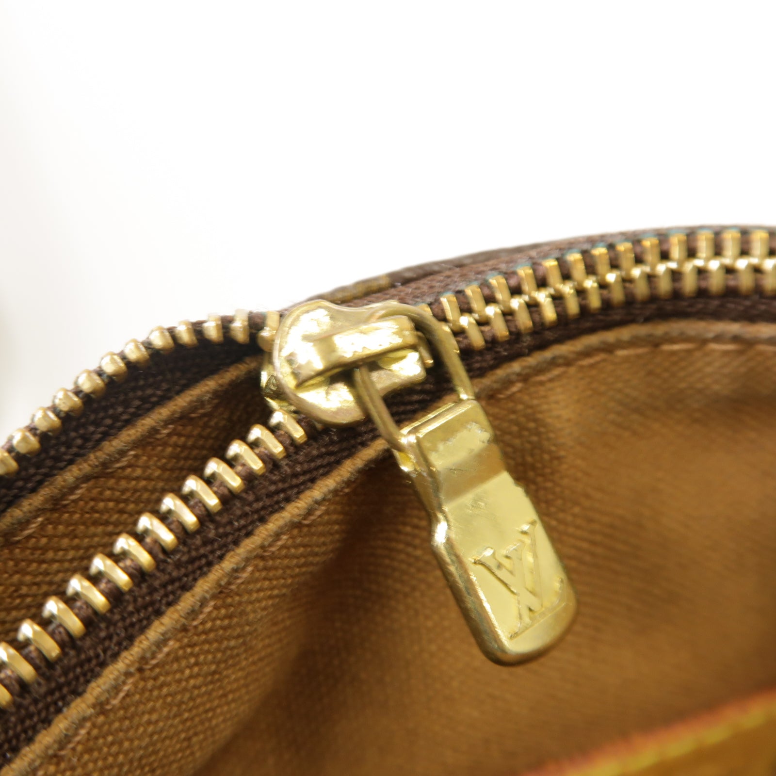 LOUIS VUITTON Monogram Beaubourg金扣手挽袋棕色