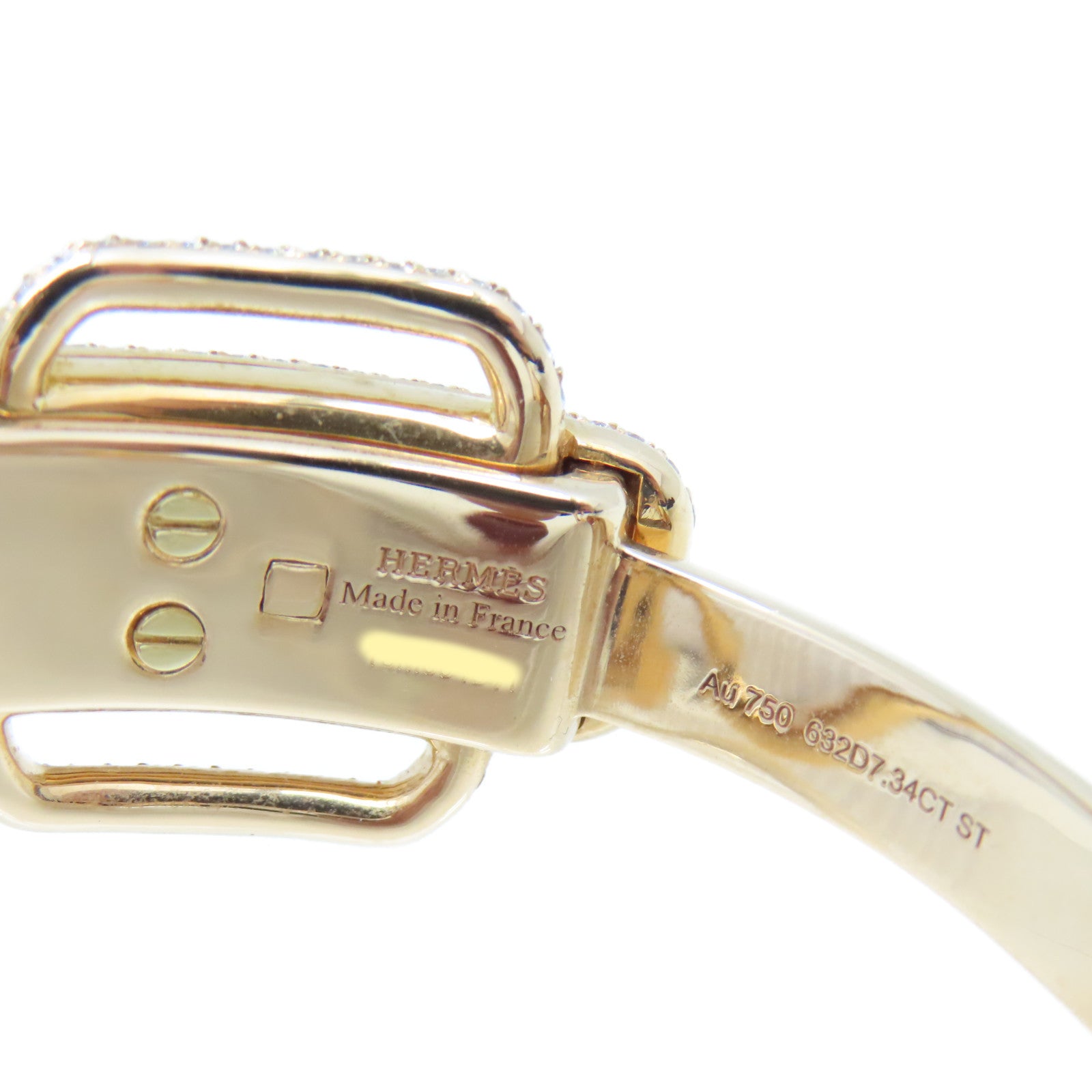 HERMES 18K玫瑰金Diamond Bangle 7.34ct鑽石手鐲