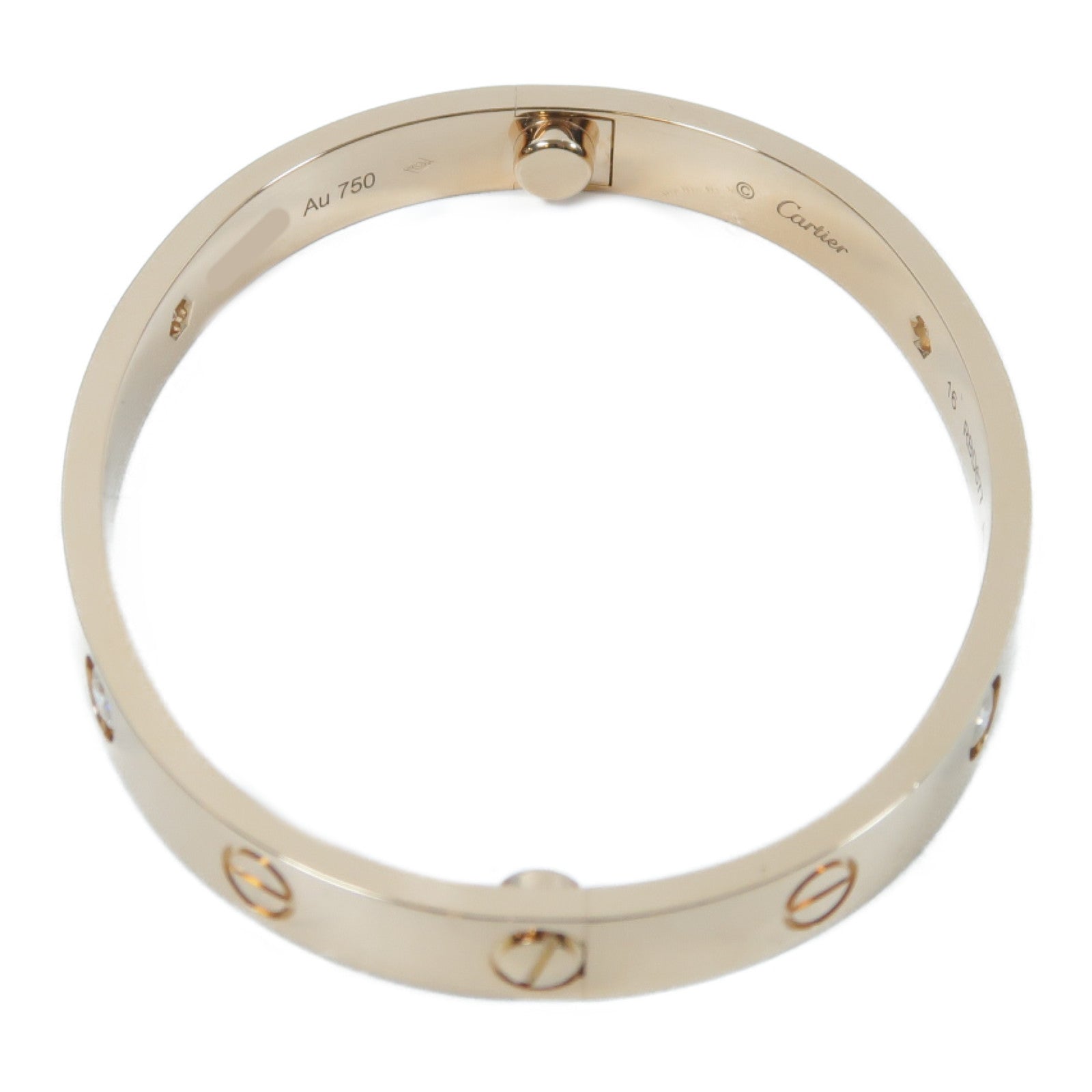 CARTIER 18K玫瑰金Love Bracelet 4P Diamonds 0.42ct鑽石手鐲Cartier#16