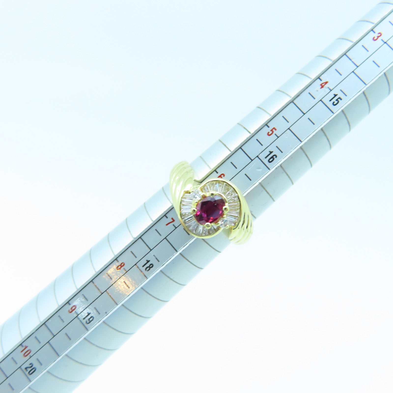 JEWELRY 18K Gold Ruby 5.8g 0.5ct Ruby Ring US#6.5