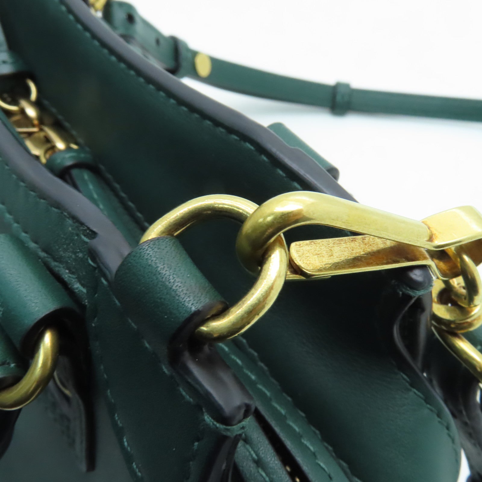 BALENCIAGA 牛皮皮革Neo Classic金扣手挽肩背兩用袋綠色