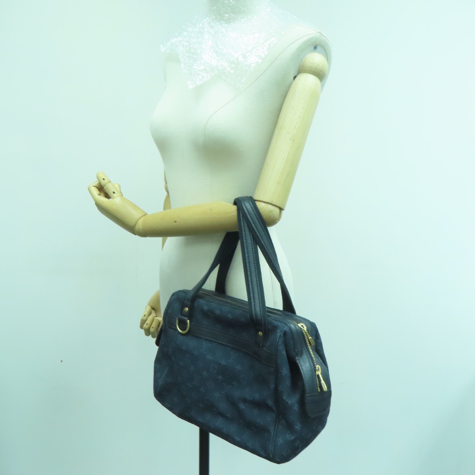 LOUIS VUITTON Monogram Mini Josephine PM金扣手挽袋/肩背袋蓝色