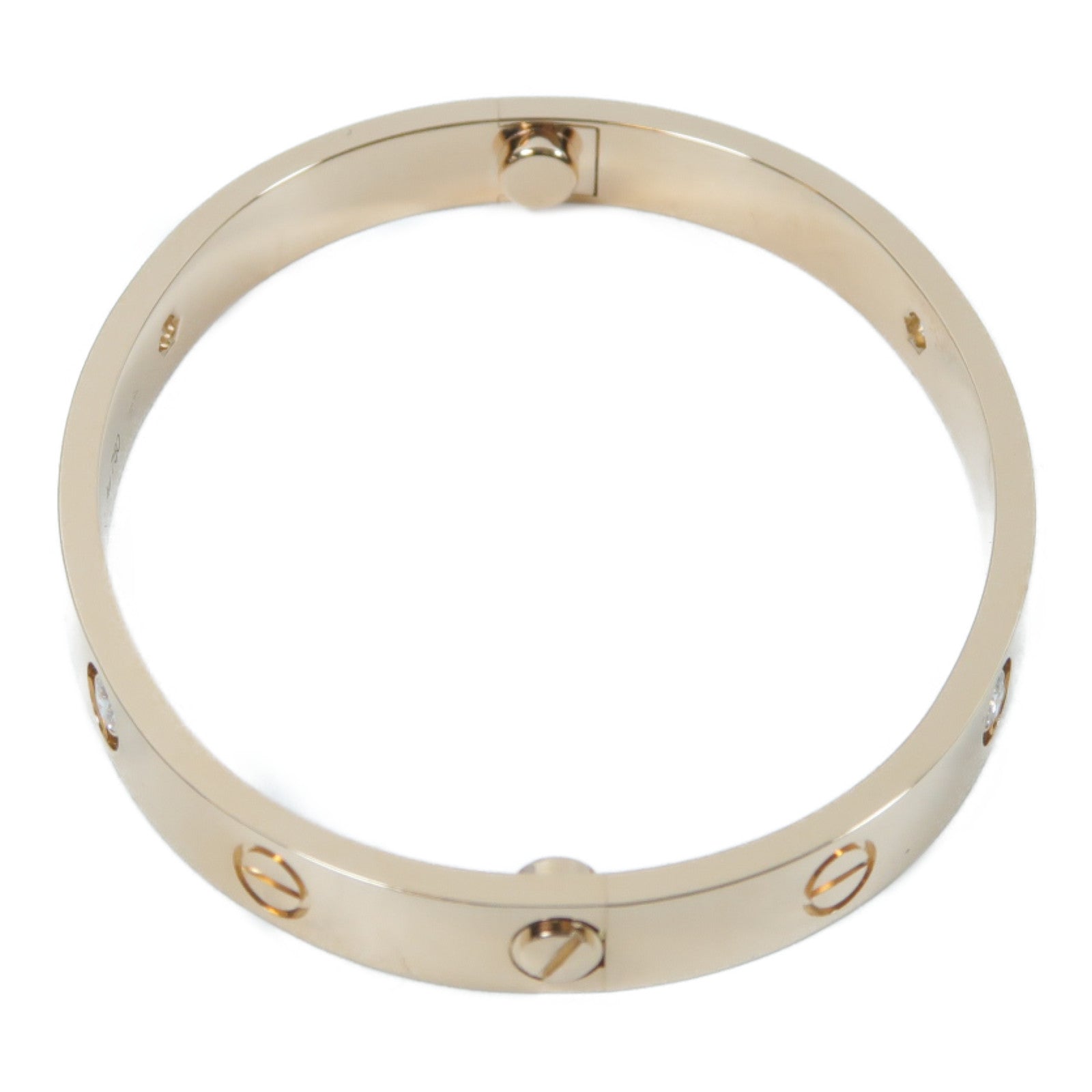 CARTIER 18K玫瑰金Love Bracelet 4P Diamonds 0.42ct鑽石手鐲Cartier#16