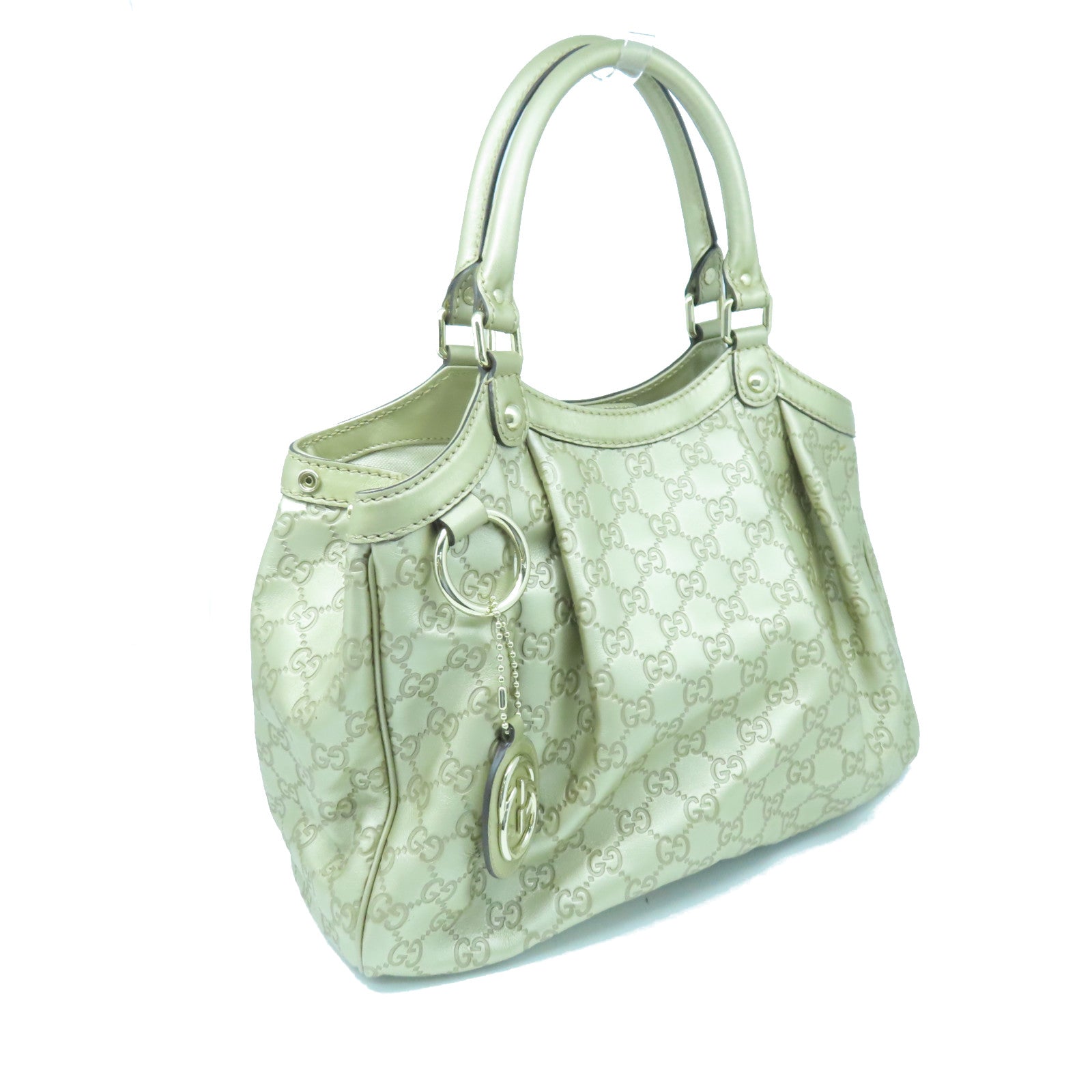 GUCCI 牛皮皮革Tote Bag金扣手挽袋金色