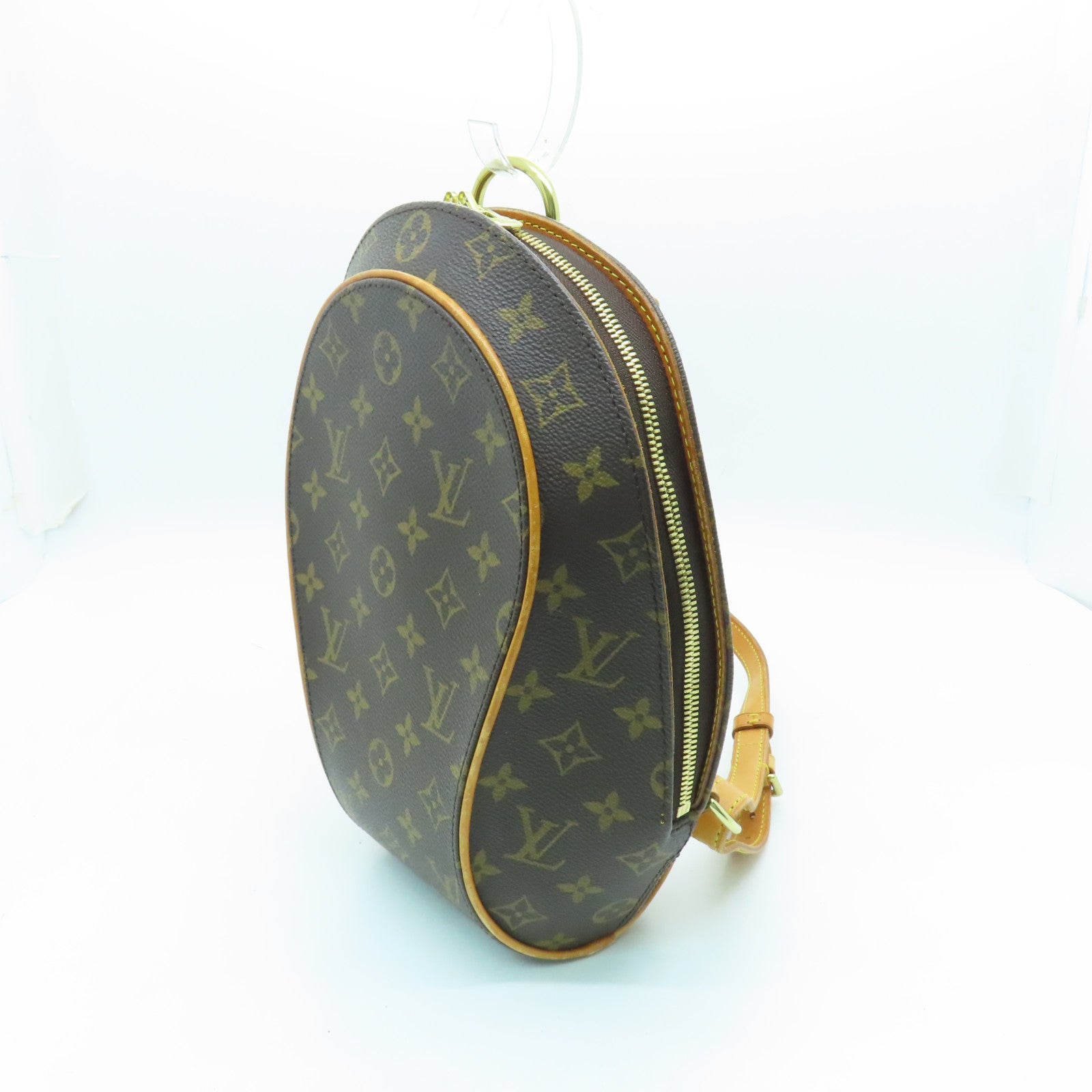 LOUIS VUITTON Monogram Ellipse Sac A Dos Gold Buckle Backpack Brown