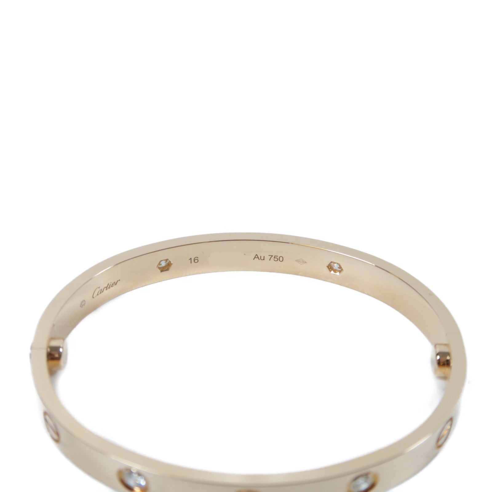 CARTIER 18K玫瑰金Love Bracelet 4P Diamonds 0.42ct鑽石手鐲Cartier#16