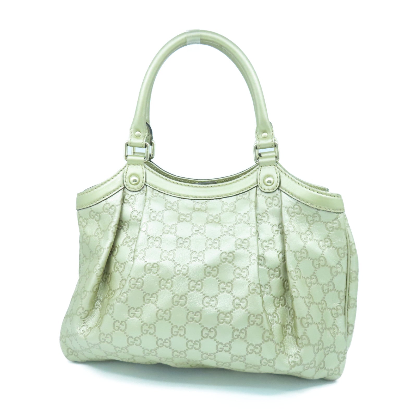 GUCCI 牛皮皮革Tote Bag金扣手挽袋金色