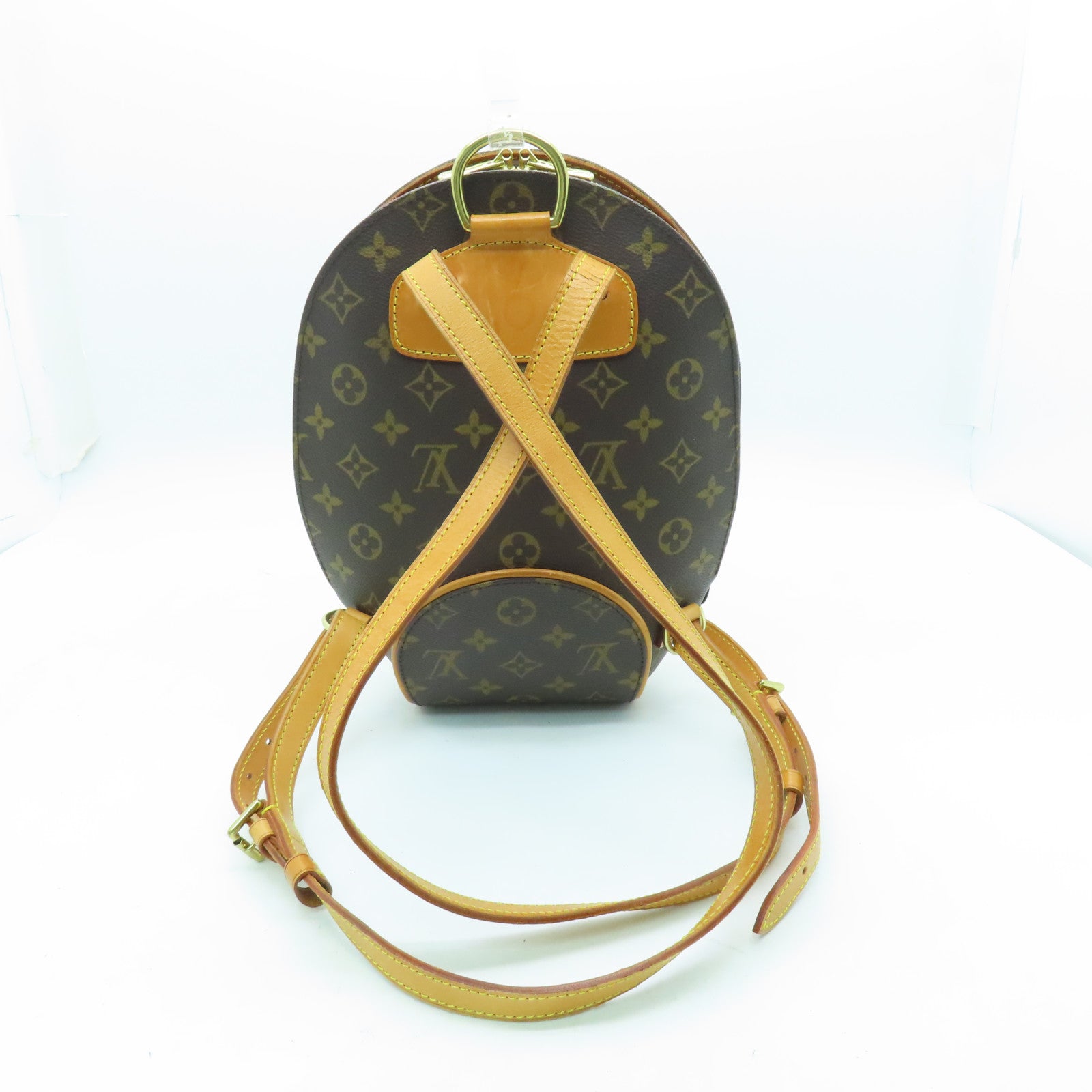 LOUIS VUITTON Monogram Ellipse Sac A Dos Gold Buckle Backpack Brown