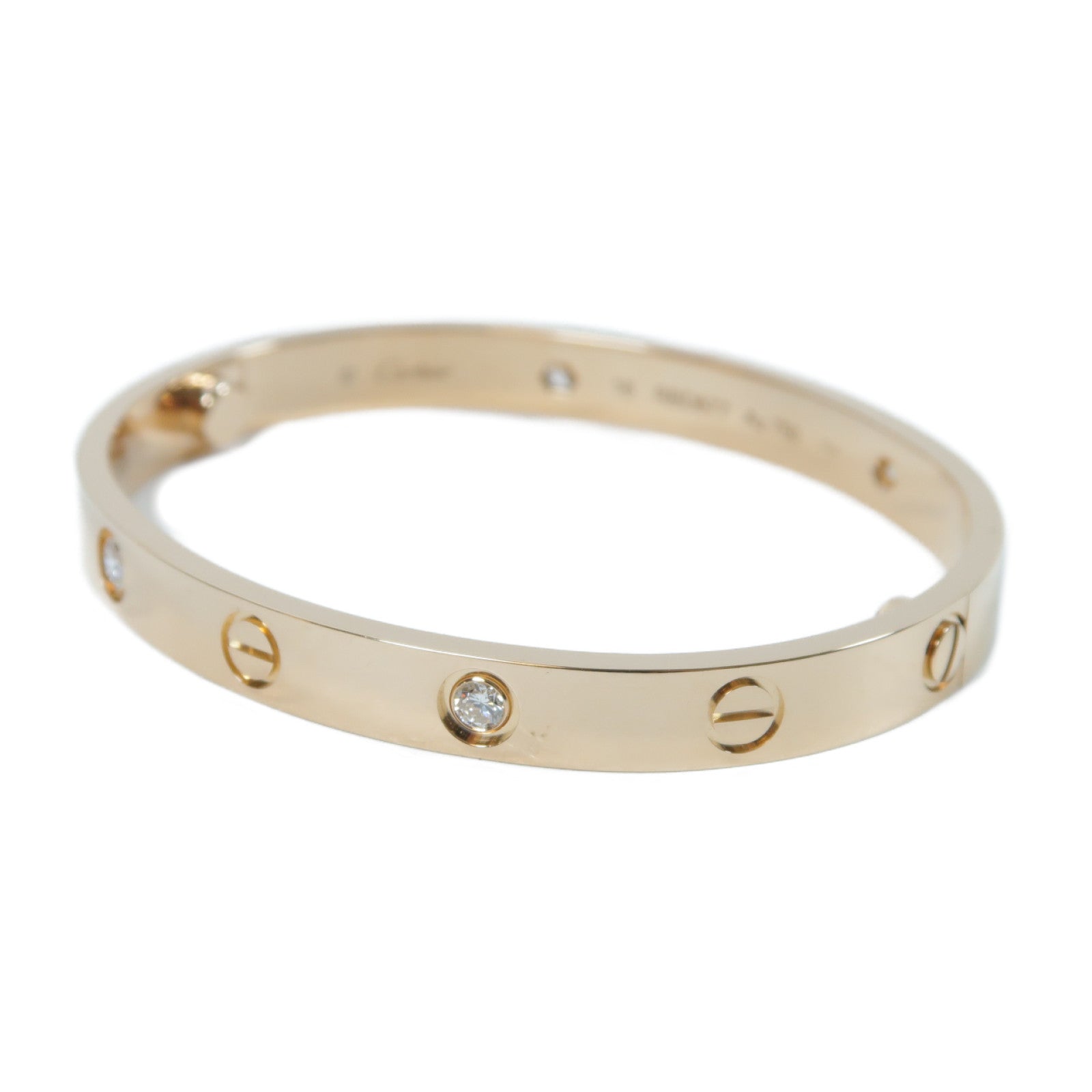 CARTIER 18K玫瑰金Love Bracelet 4P Diamonds 0.42ct鑽石手鐲Cartier#16