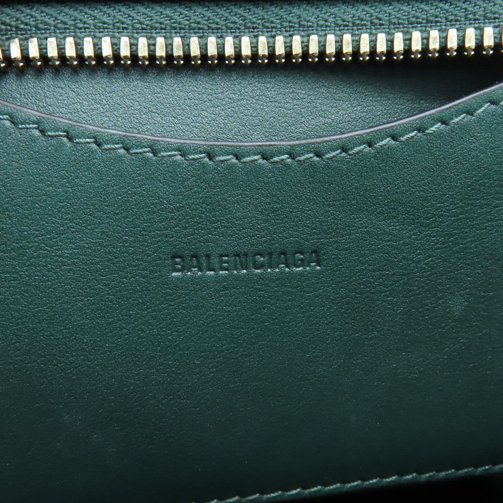 BALENCIAGA 牛皮皮革Neo Classic金扣手挽肩背兩用袋綠色