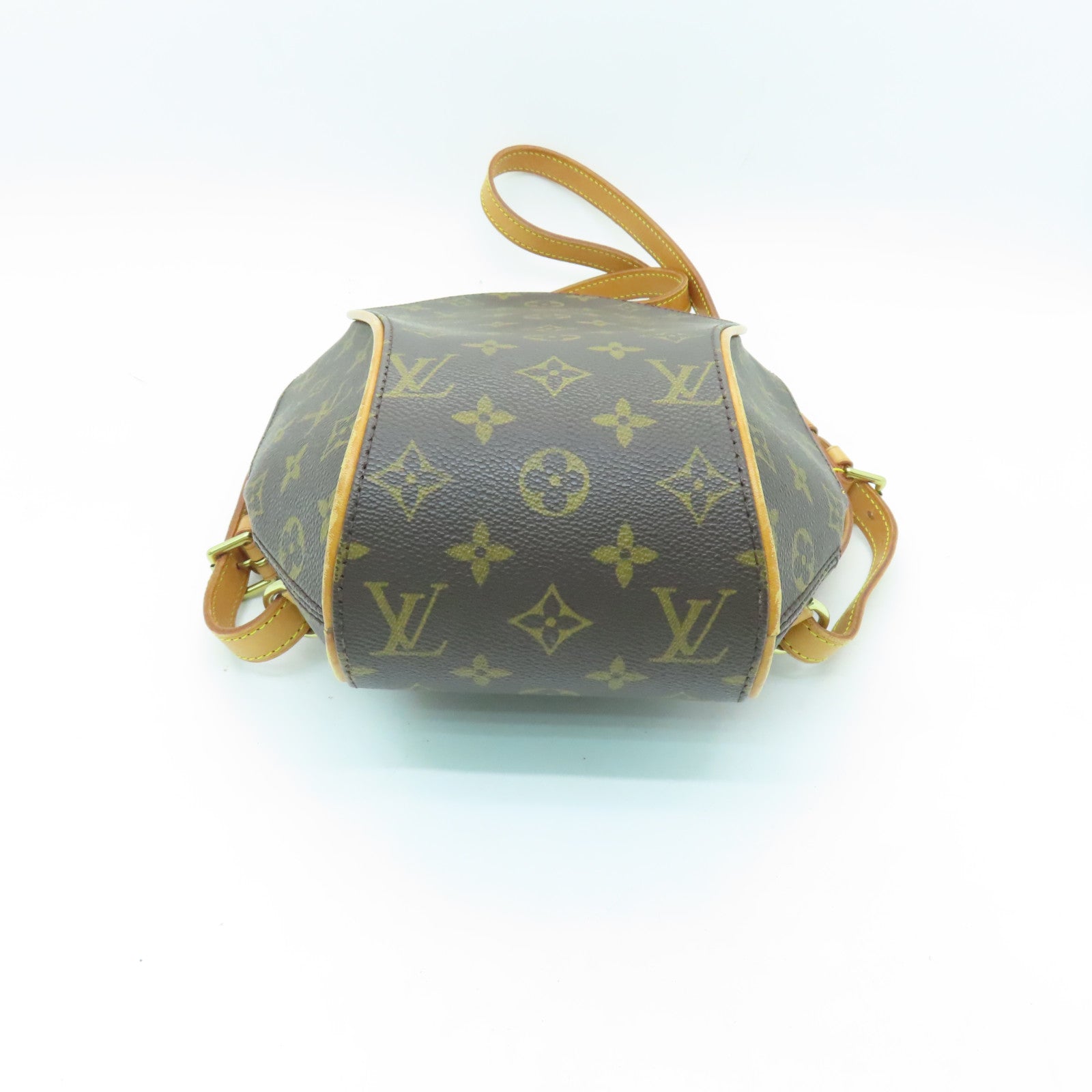 LOUIS VUITTON Monogram Ellipse Sac A Dos Gold Buckle Backpack Brown