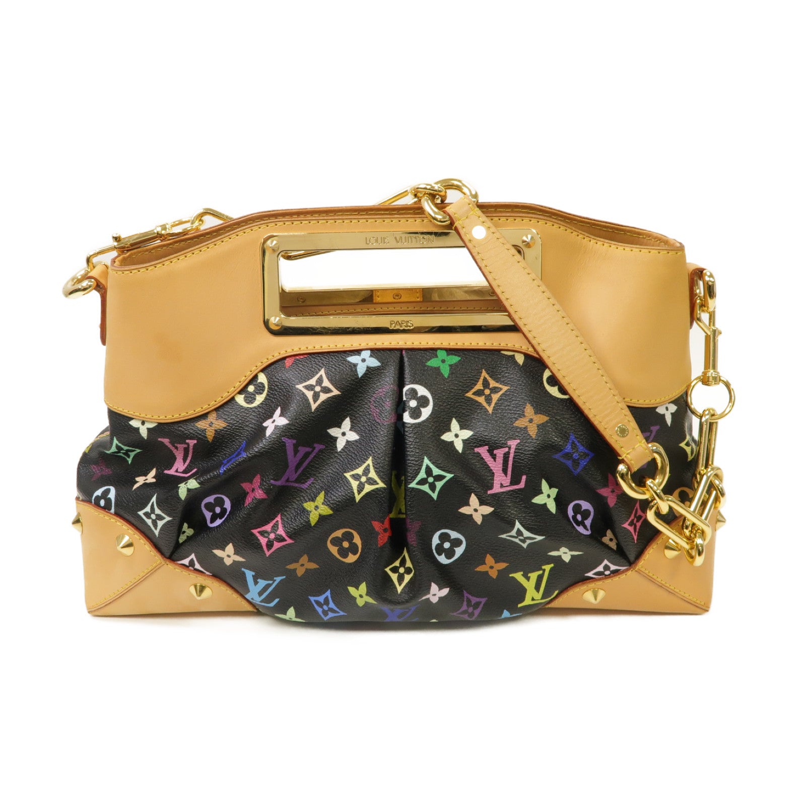 LOUIS VUITTON Monogram Multicolore Judy PM金扣手挽肩背兩用袋黒色/彩色