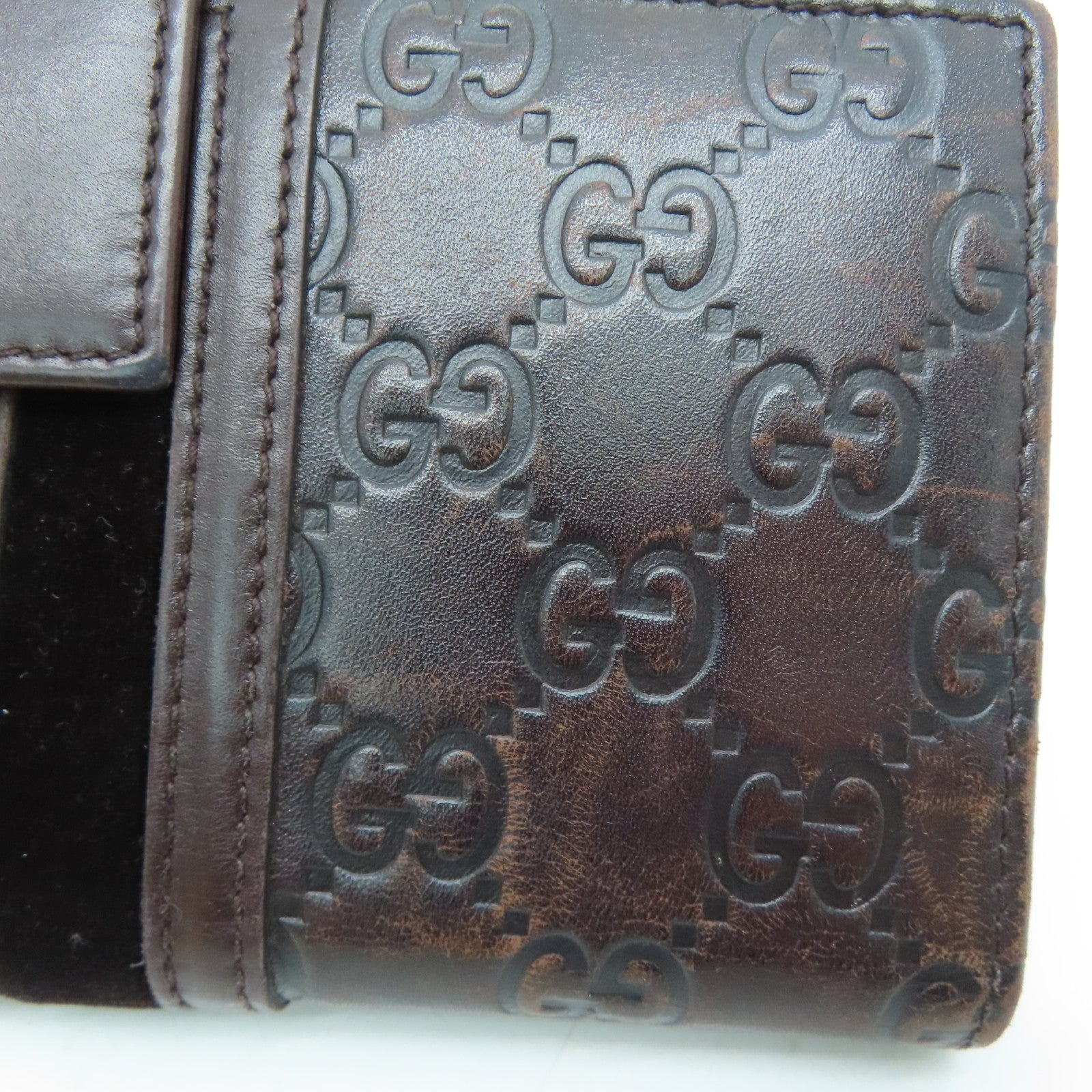 GUCCI 牛皮皮革Long Wallet金扣長錢包啡色