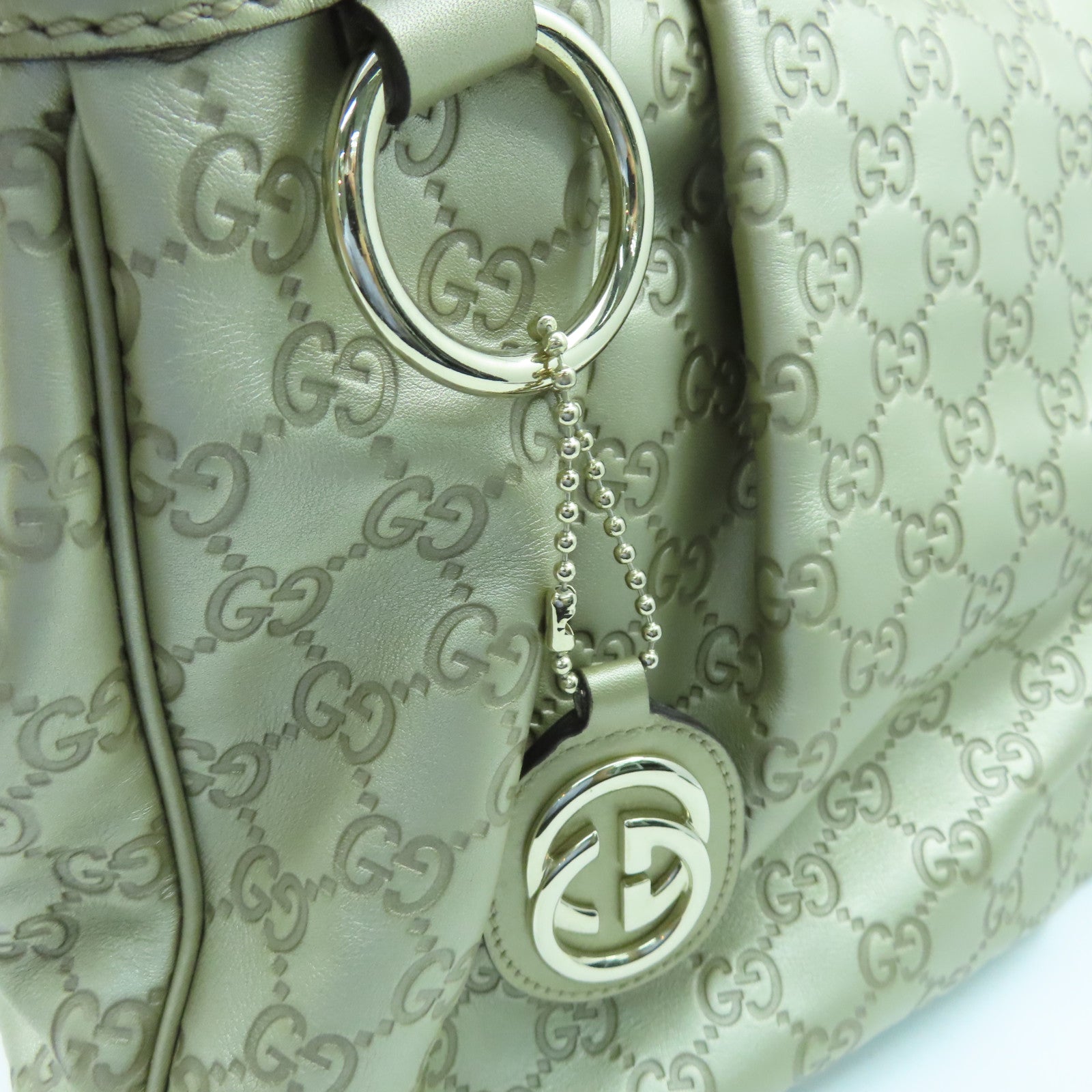 GUCCI 牛皮皮革Tote Bag金扣手挽袋金色