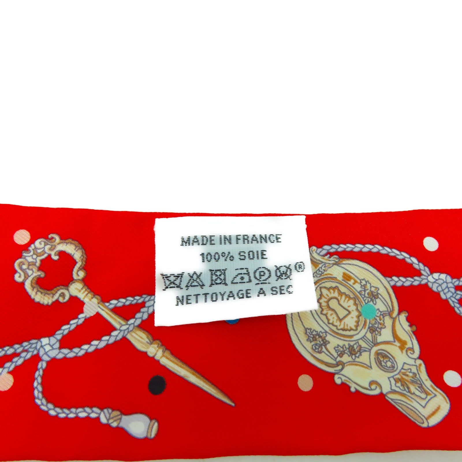 HERMES 絲質Twilly絲巾紅色