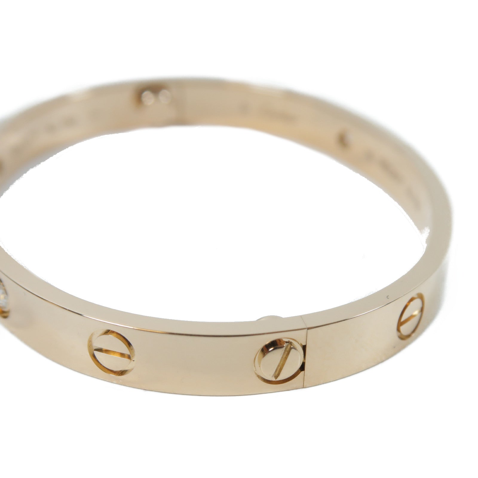 CARTIER 18K玫瑰金Love Bracelet 4P Diamonds 0.42ct鑽石手鐲Cartier#16