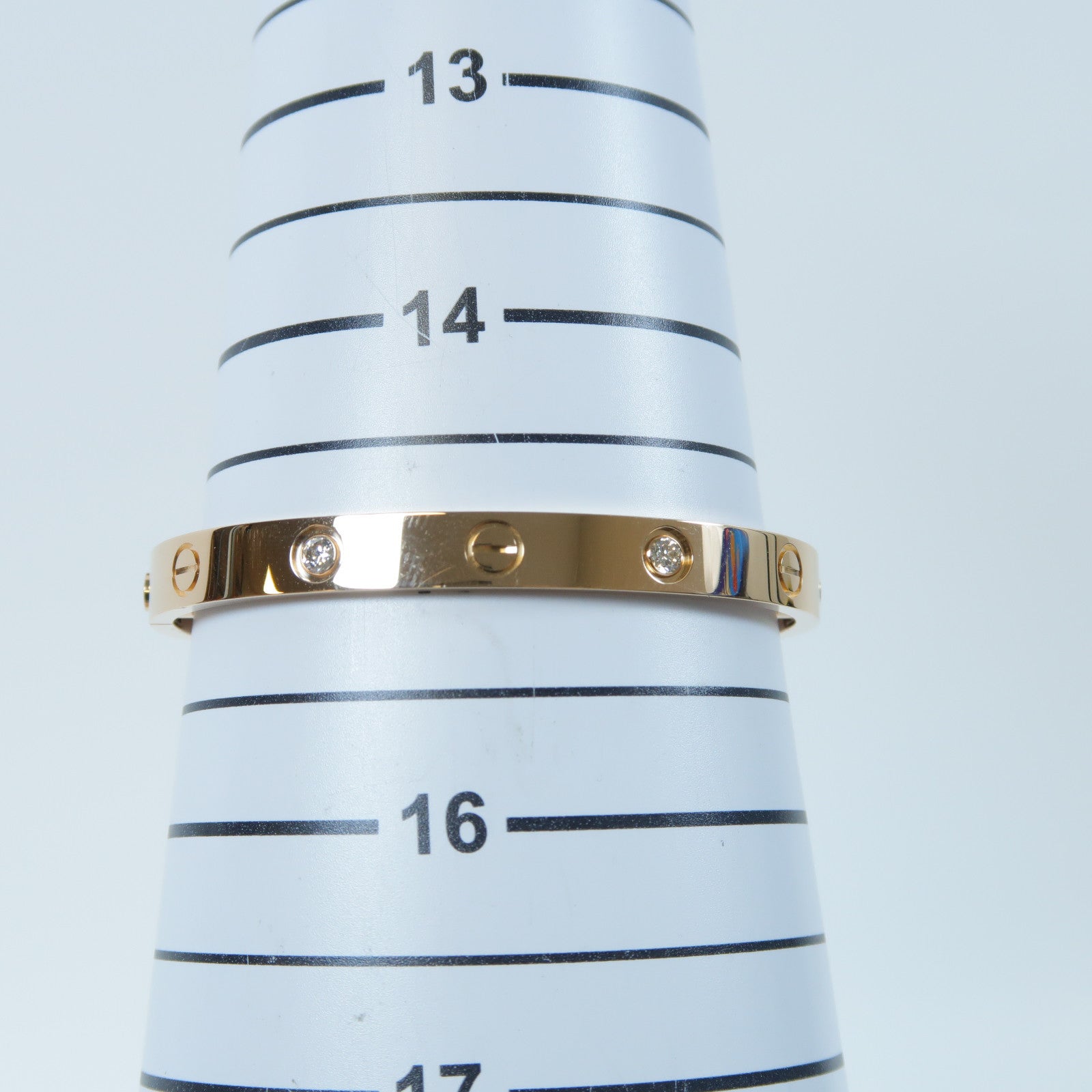 CARTIER 18K玫瑰金Love Bracelet 4P Diamonds 0.42ct鑽石手鐲Cartier#16