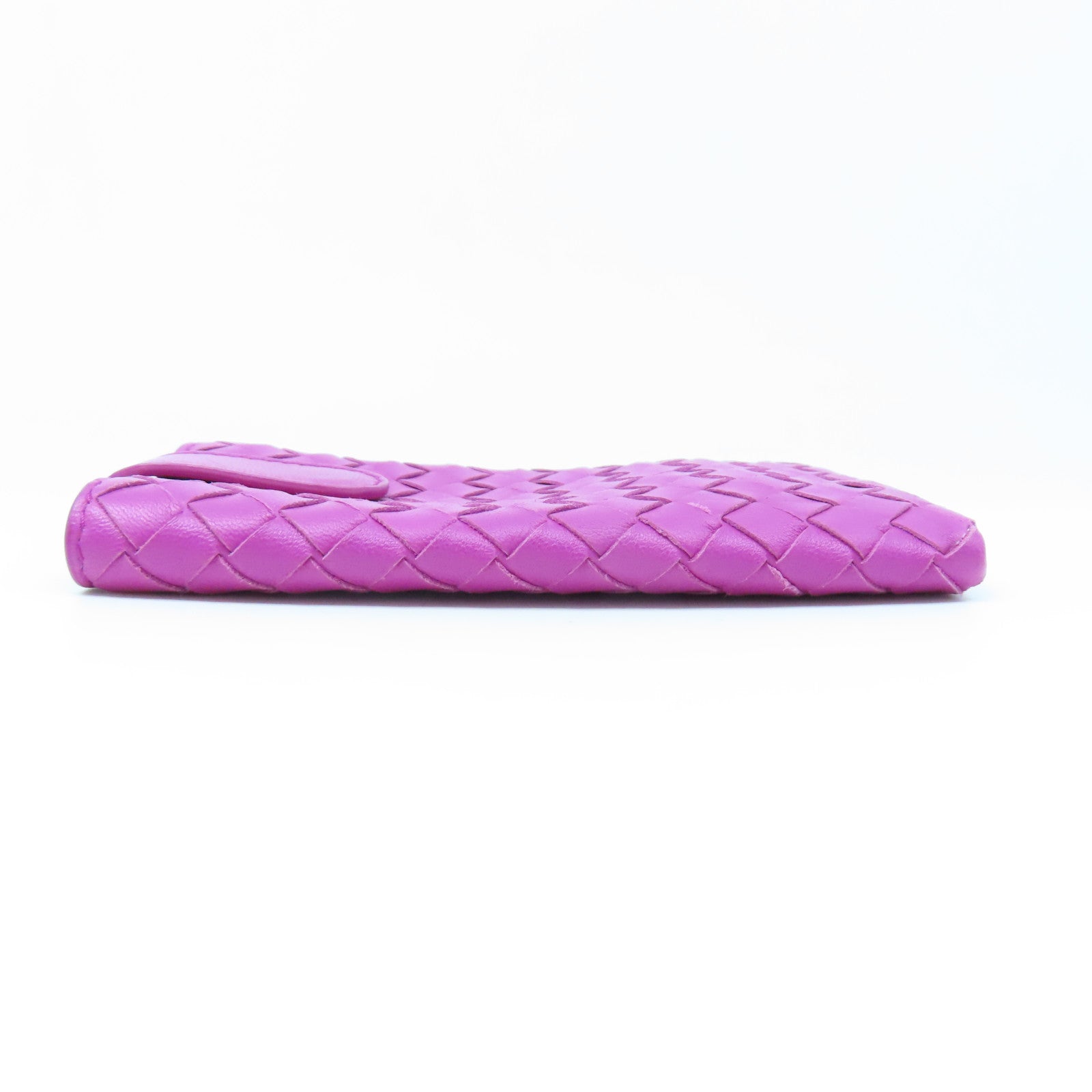 BOTTEGA VENETA Textured Leather Pouch Clutch Purple