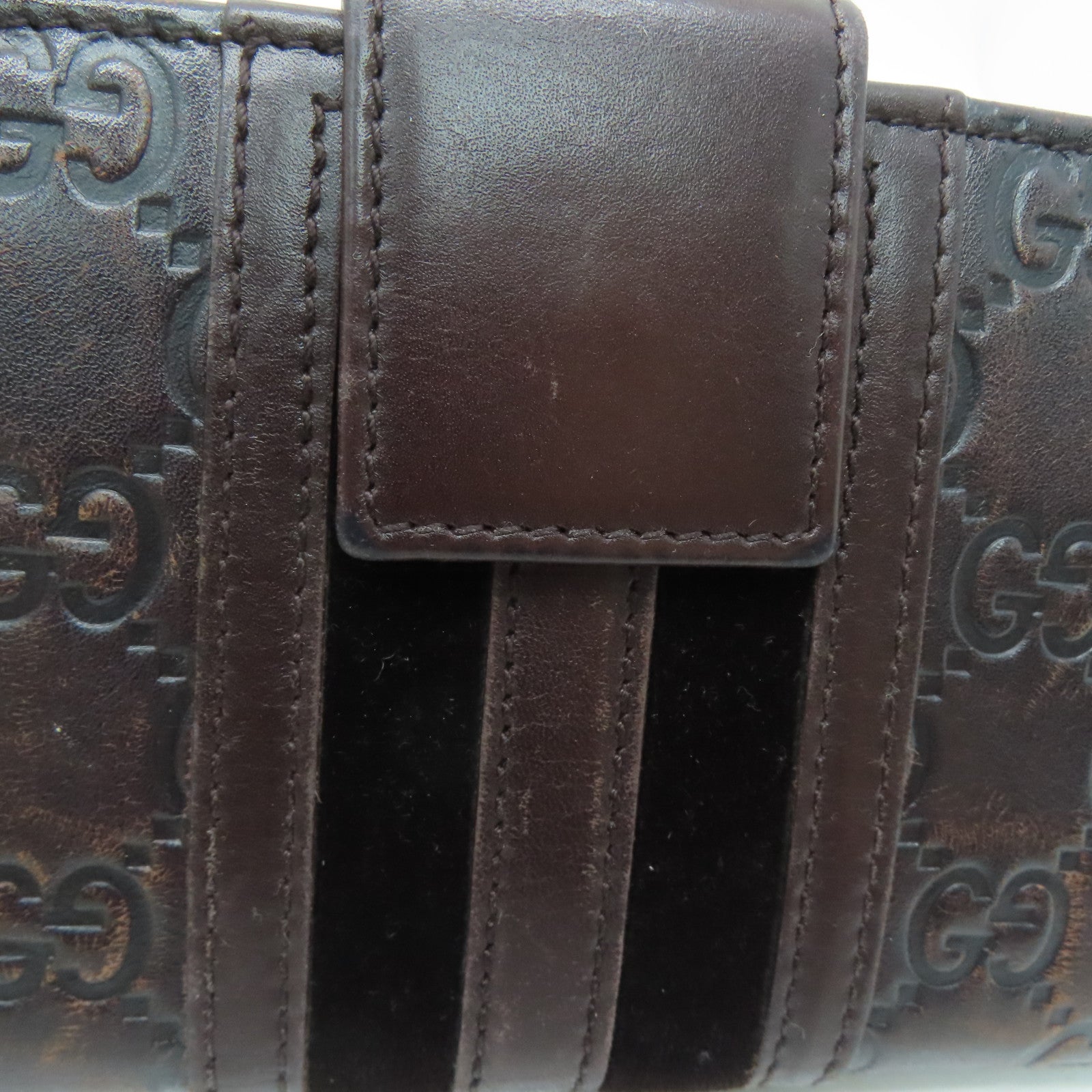 GUCCI 牛皮皮革Long Wallet金扣長錢包啡色