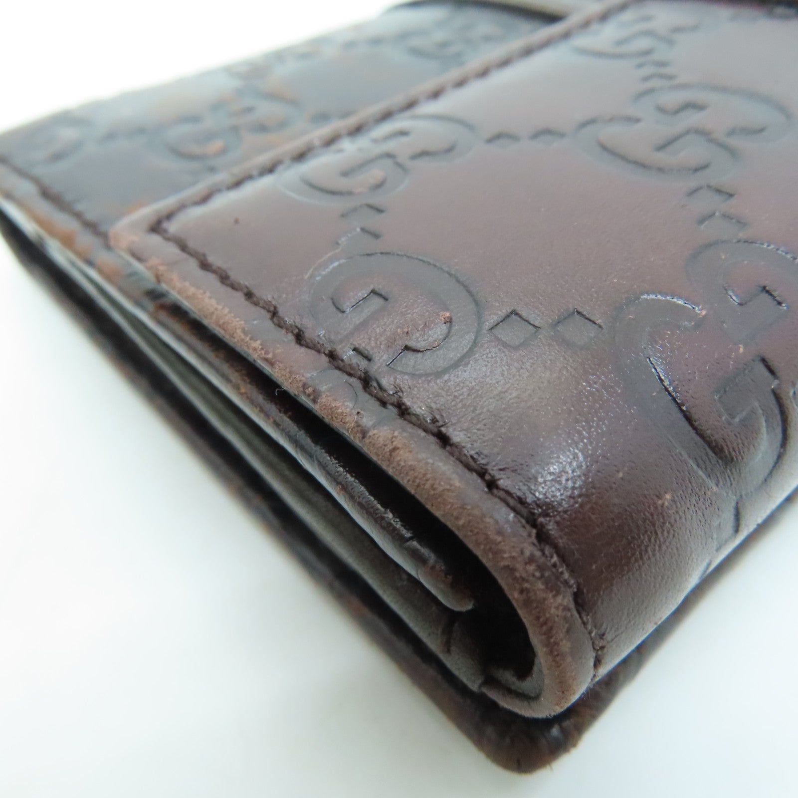 GUCCI 牛皮皮革Long Wallet金扣長錢包啡色