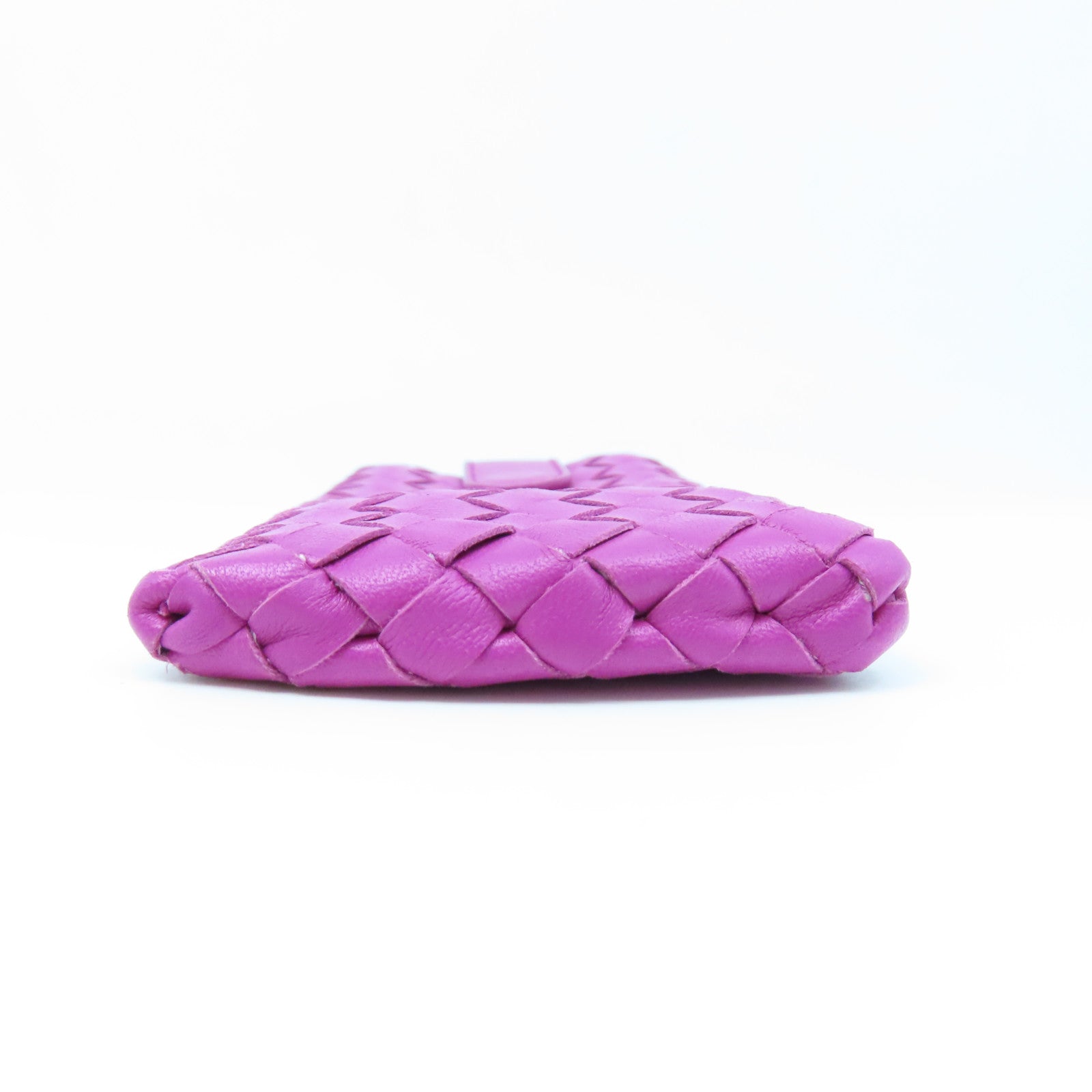 BOTTEGA VENETA Textured Leather Pouch Clutch Purple